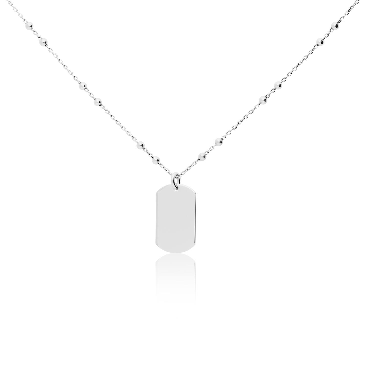  Collier - Graveerplaat - Ancre - Argent - 39-42cm