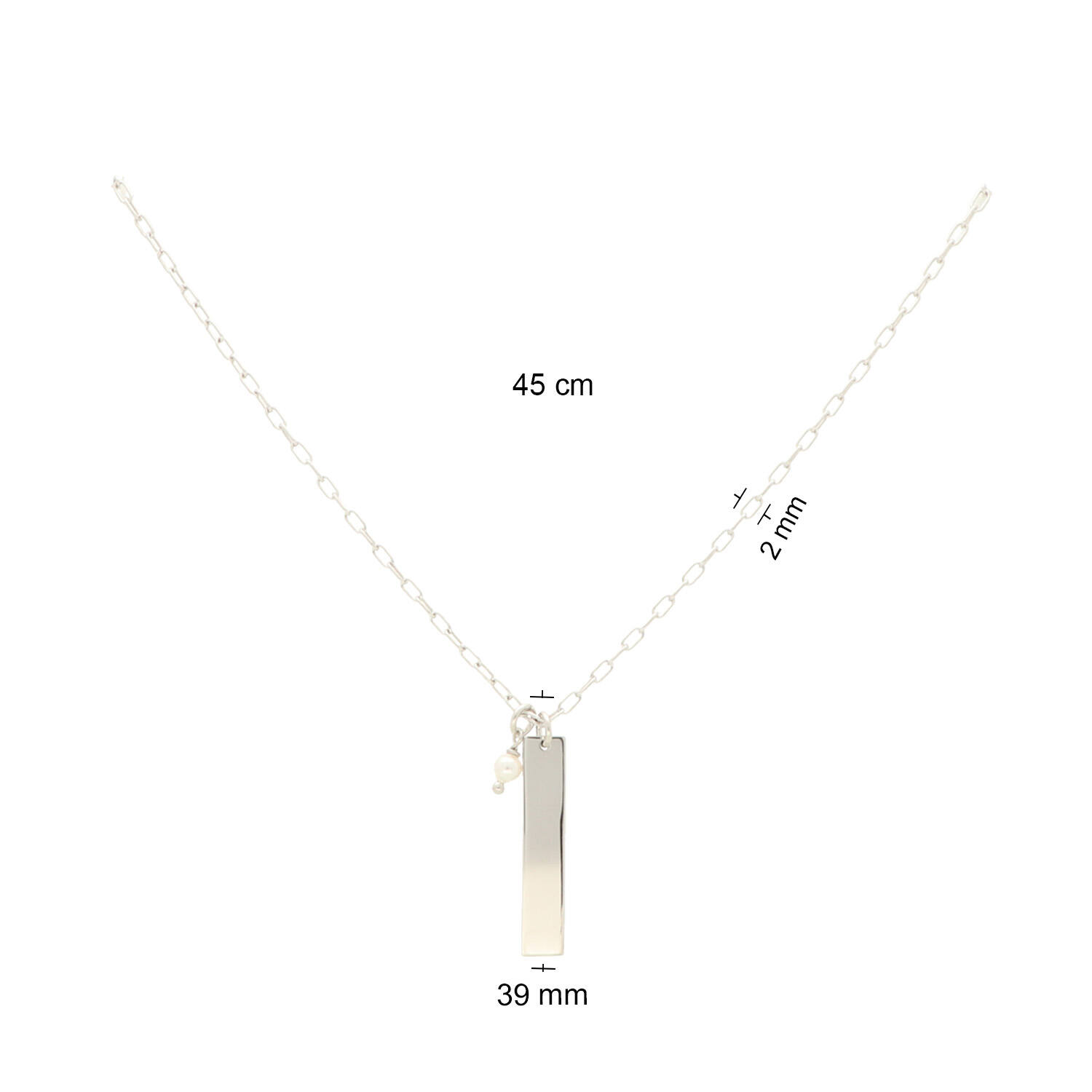  Collier - Ancre - Argent - 45cm