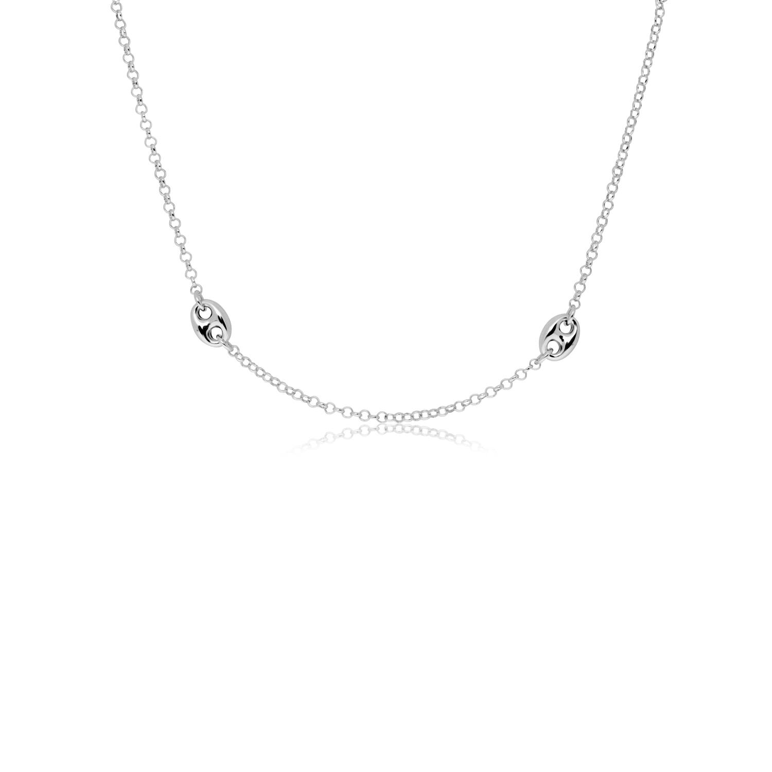  Colliers maillons - Ancre - Argent - 60cm