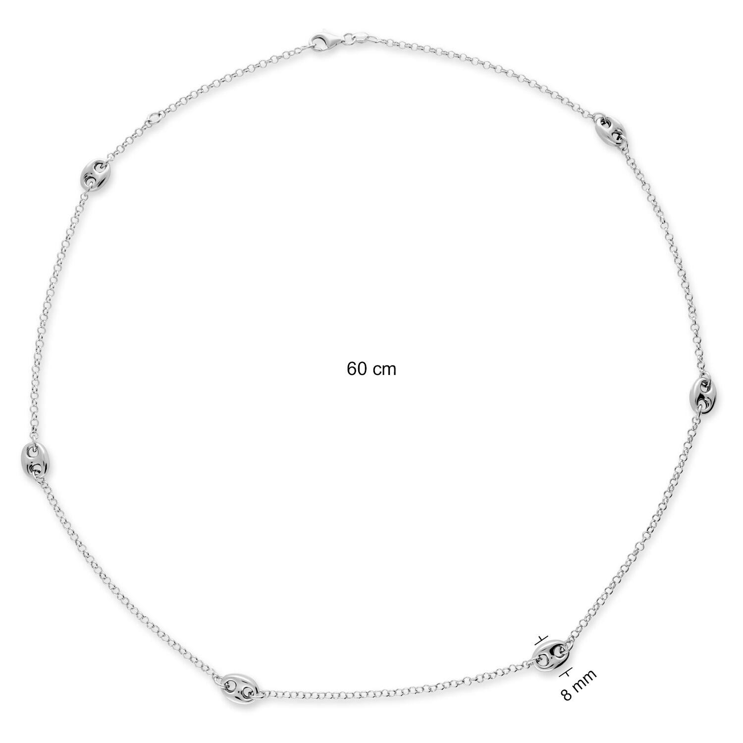  Colliers maillons - Ancre - Argent - 60cm