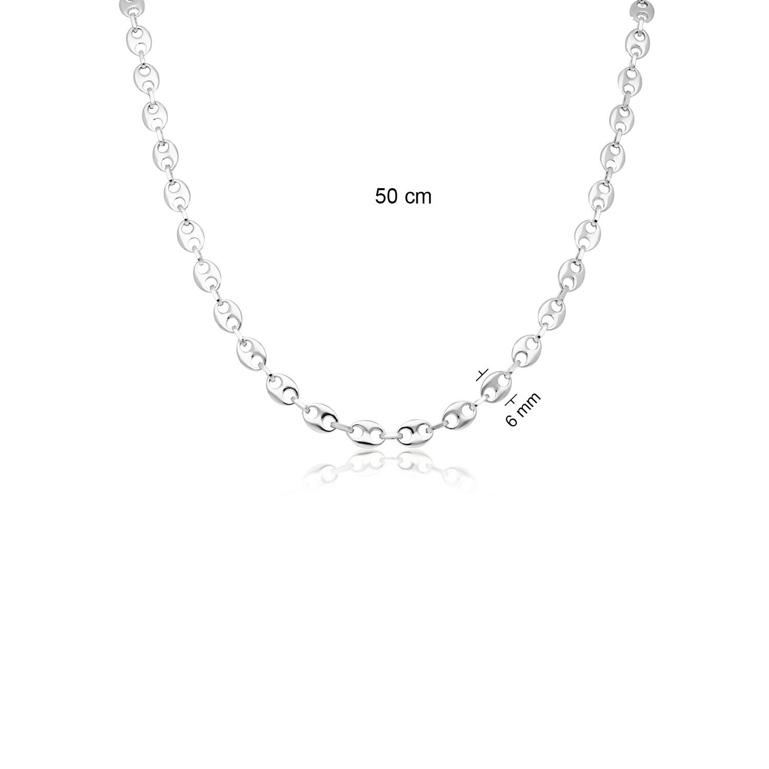  Gliederketten - Anker - Silber - 50cm