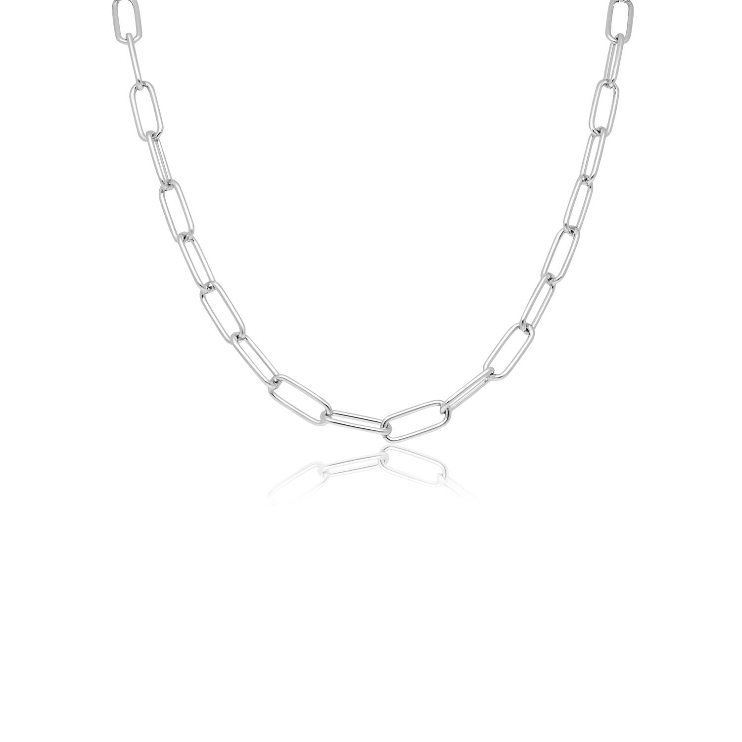  Gliederketten - Büroklammer - Silber - 45cm