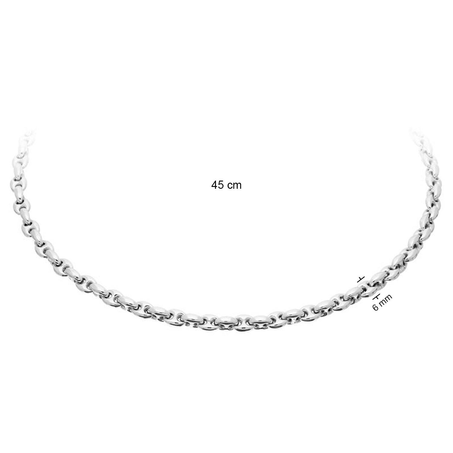  Link necklaces - Coffee bean - Silver - 45cm