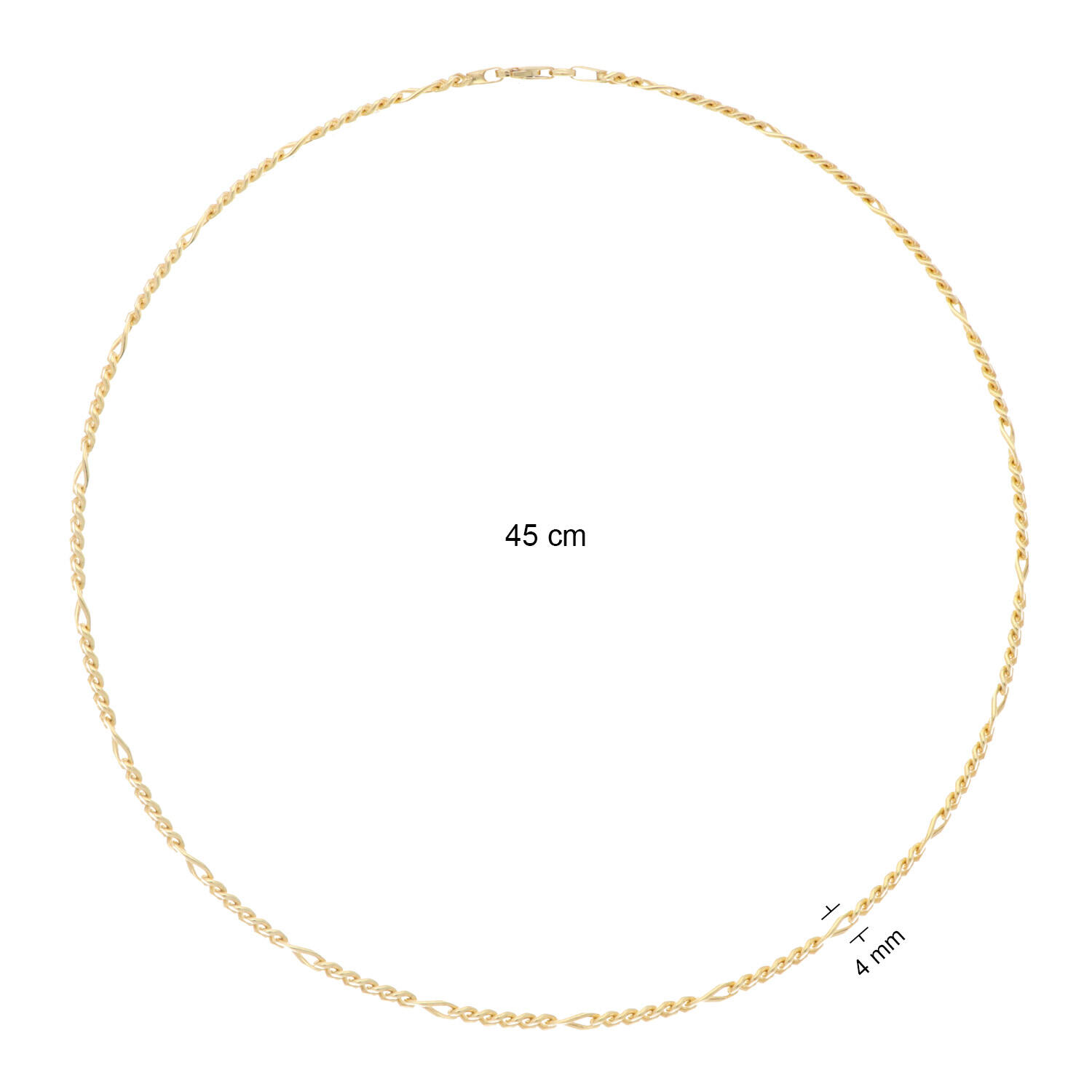  Collier - Figaro - Zilver verguld - 45cm