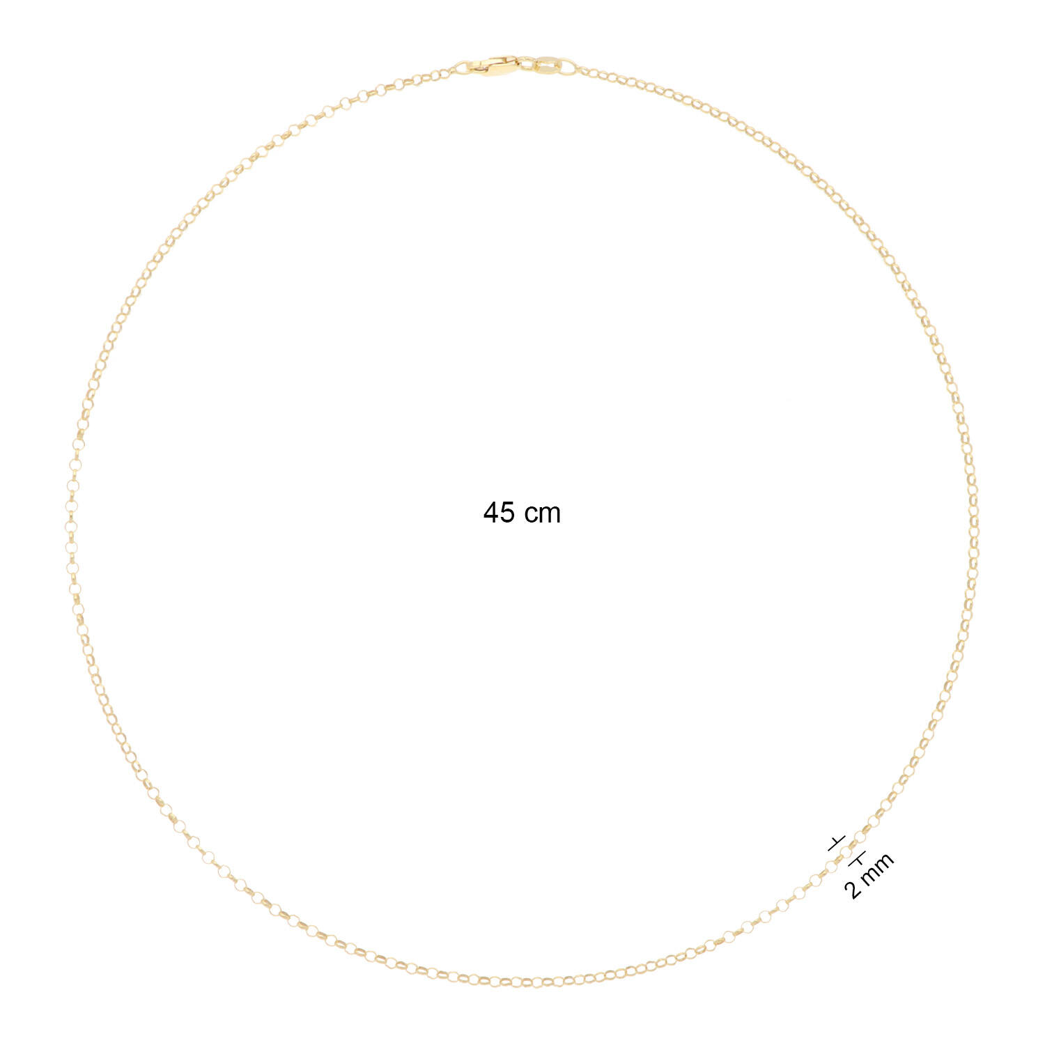  Link necklaces - Anchor - Goldplated - 45cm