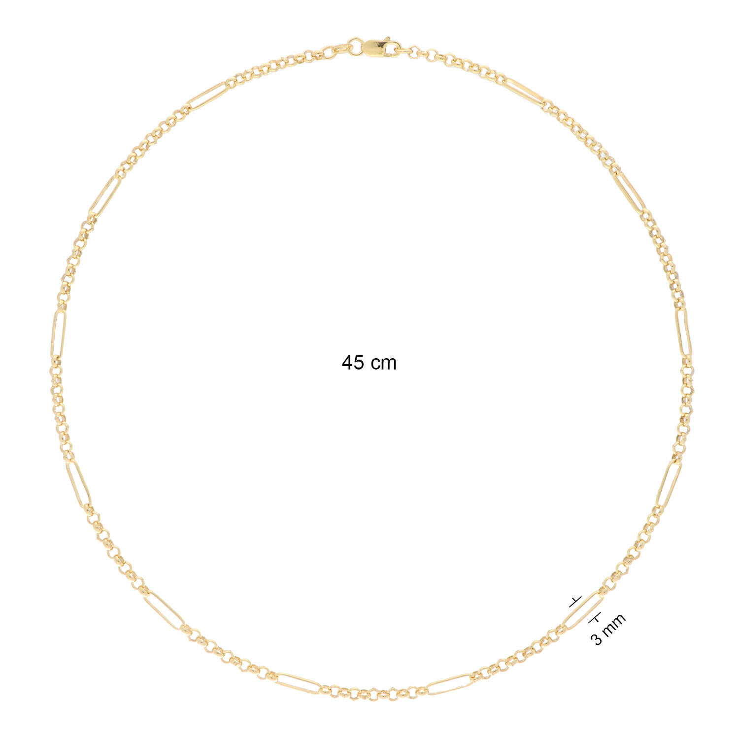  Link necklaces - Fantasy link - Goldplated - 45cm