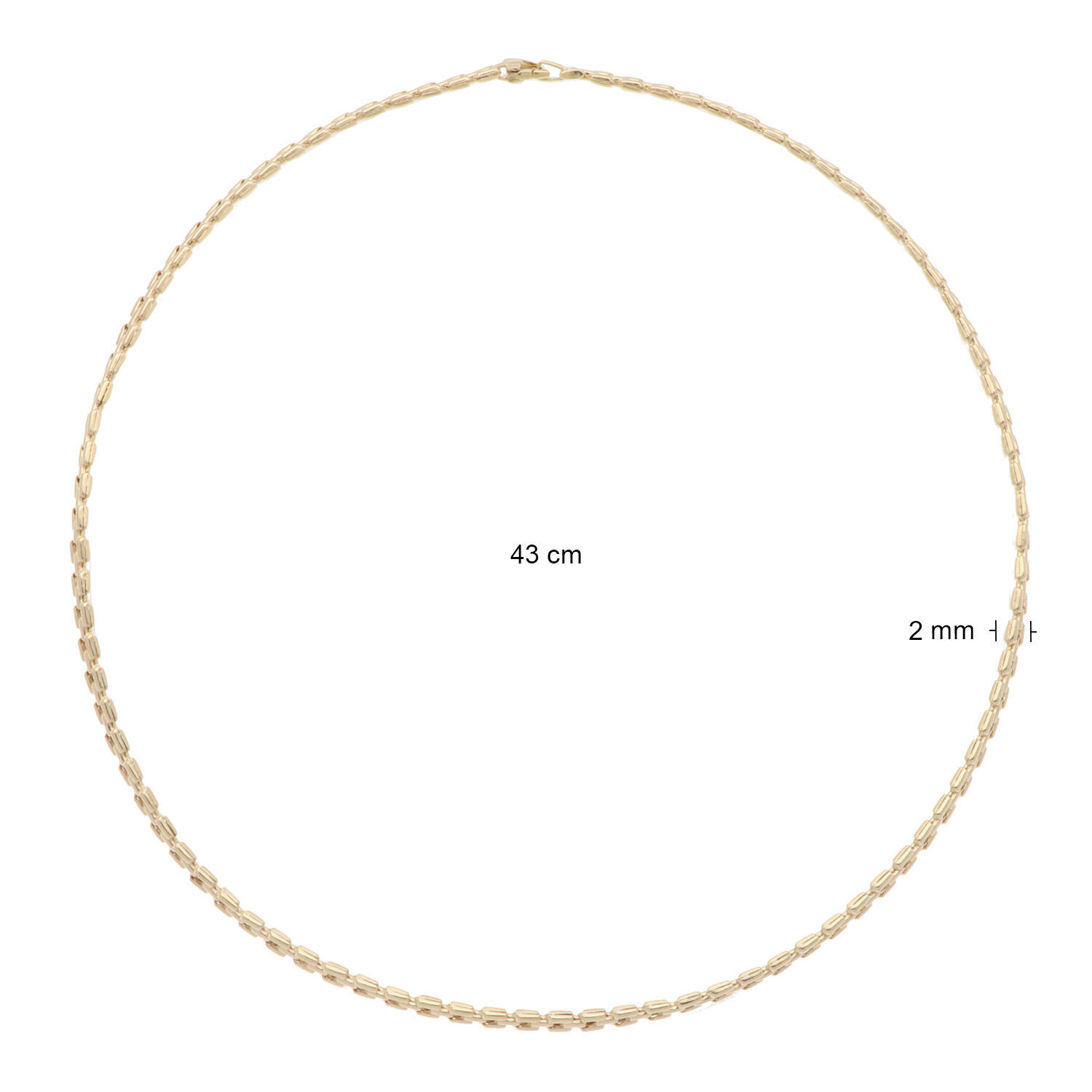  Gliederketten - Fantasieglied - Vergoldet - 43cm