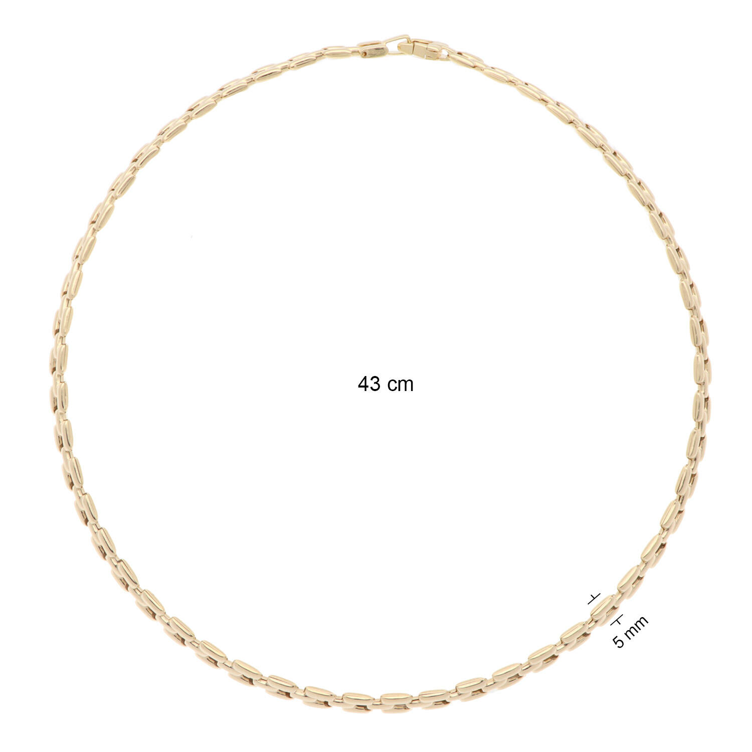  Gliederketten - Fantasieglied - Vergoldet - 43cm