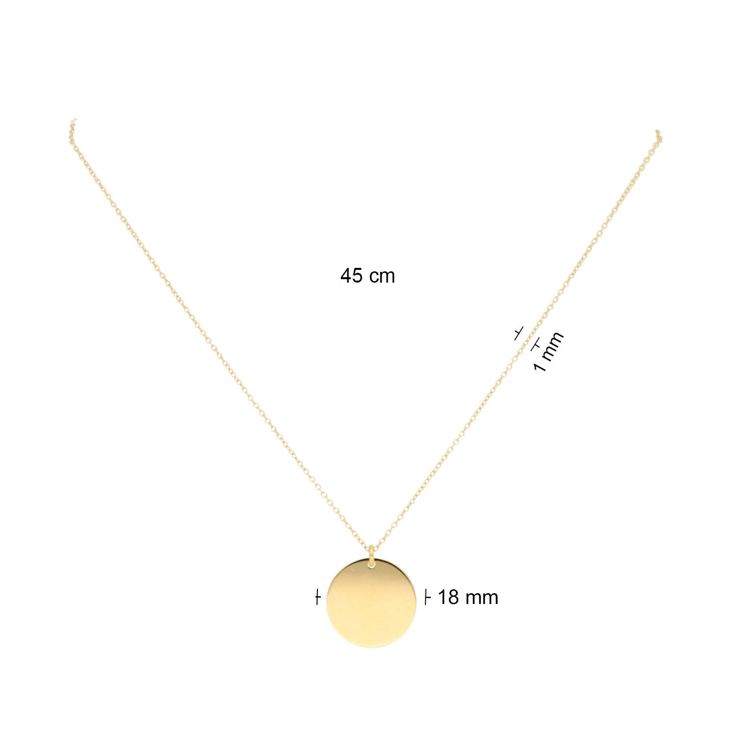  Necklaces with pendant - Anchor - Goldplated - 45cm