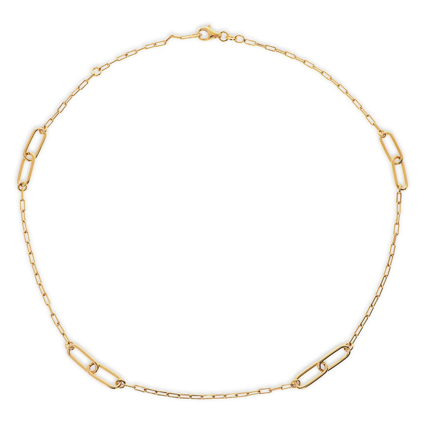  Schakelcollier - Anker - Zilver verguld - 50cm