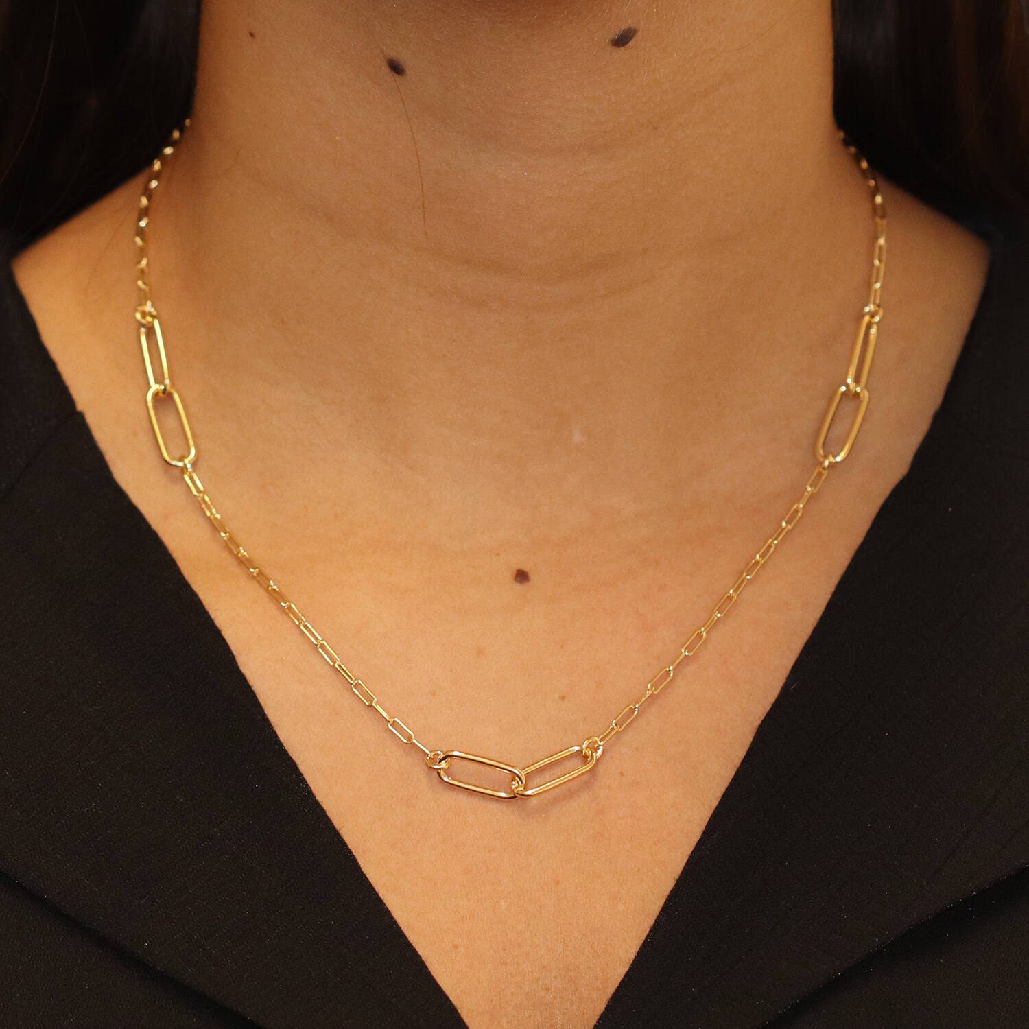  Schakelcollier - Anker - Zilver verguld - 50cm
