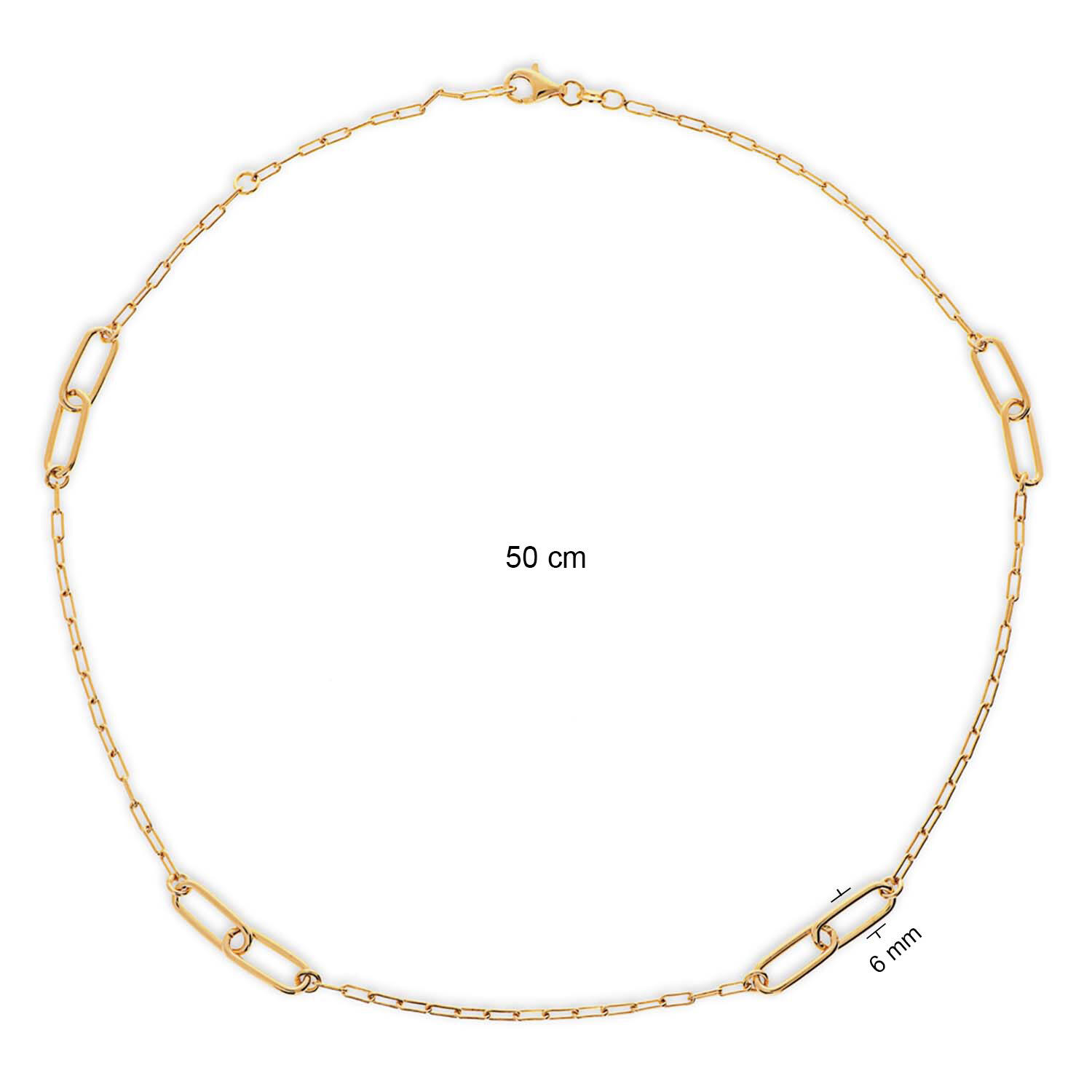  Schakelcollier - Anker - Zilver verguld - 50cm