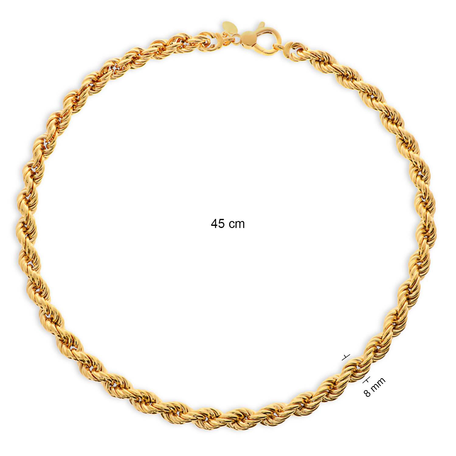  Link necklaces - Rope - Goldplated - 45cm