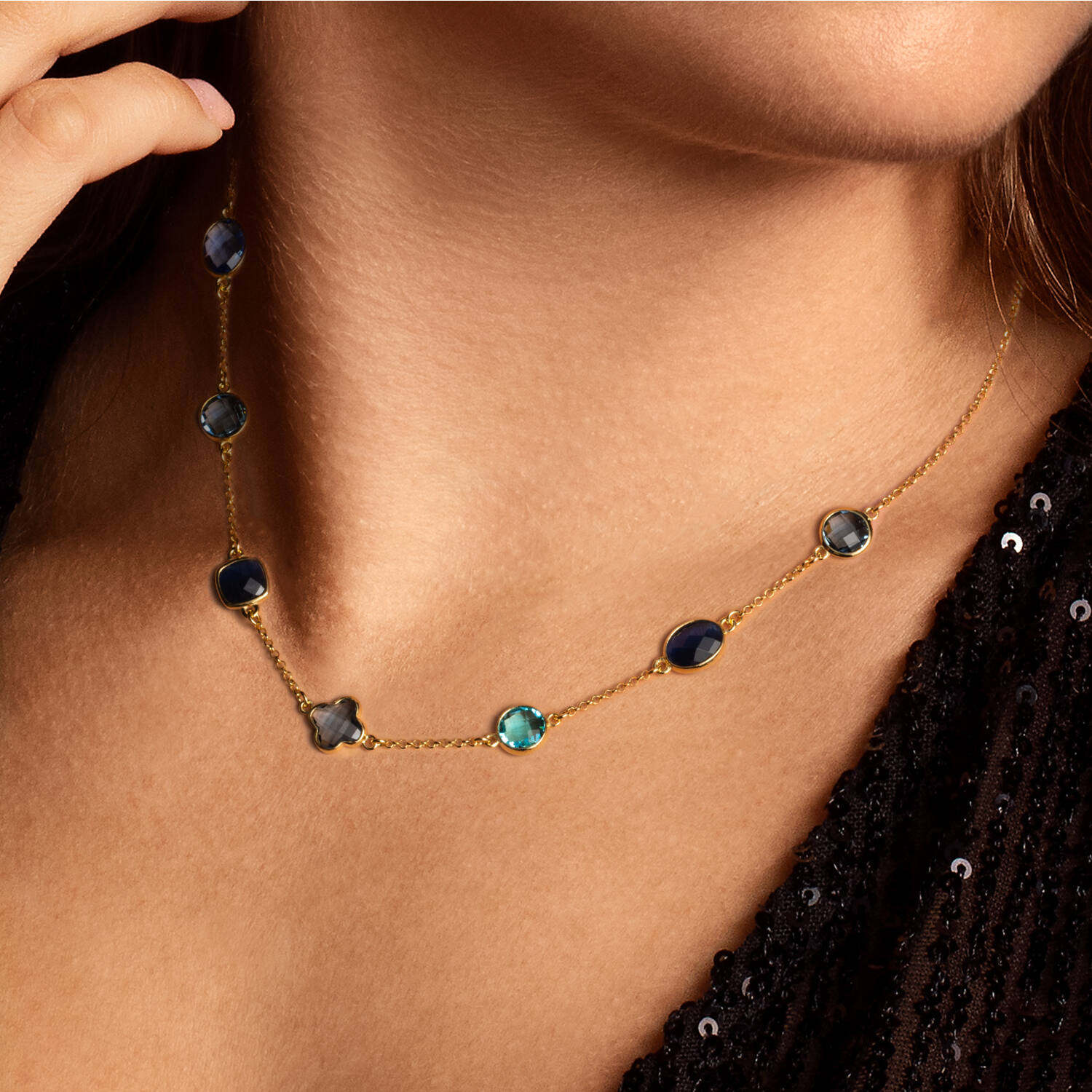  Collier - Jasseron - Zilver verguld - 55cm Colors from Nature - 