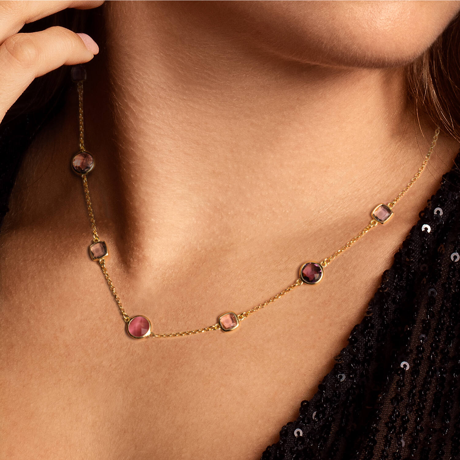  Collier - Jasseron - Zilver verguld Colors from Nature - 