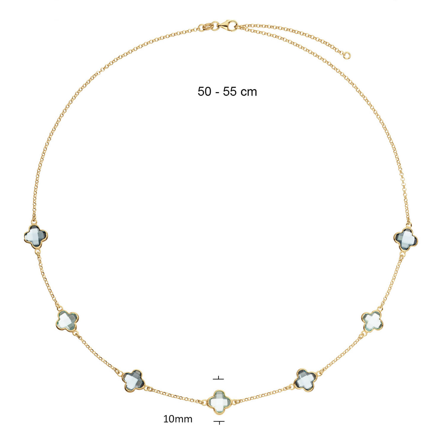  Kette - Blume - Jasseron - Vergoldet - 55cm Colors from Nature - 