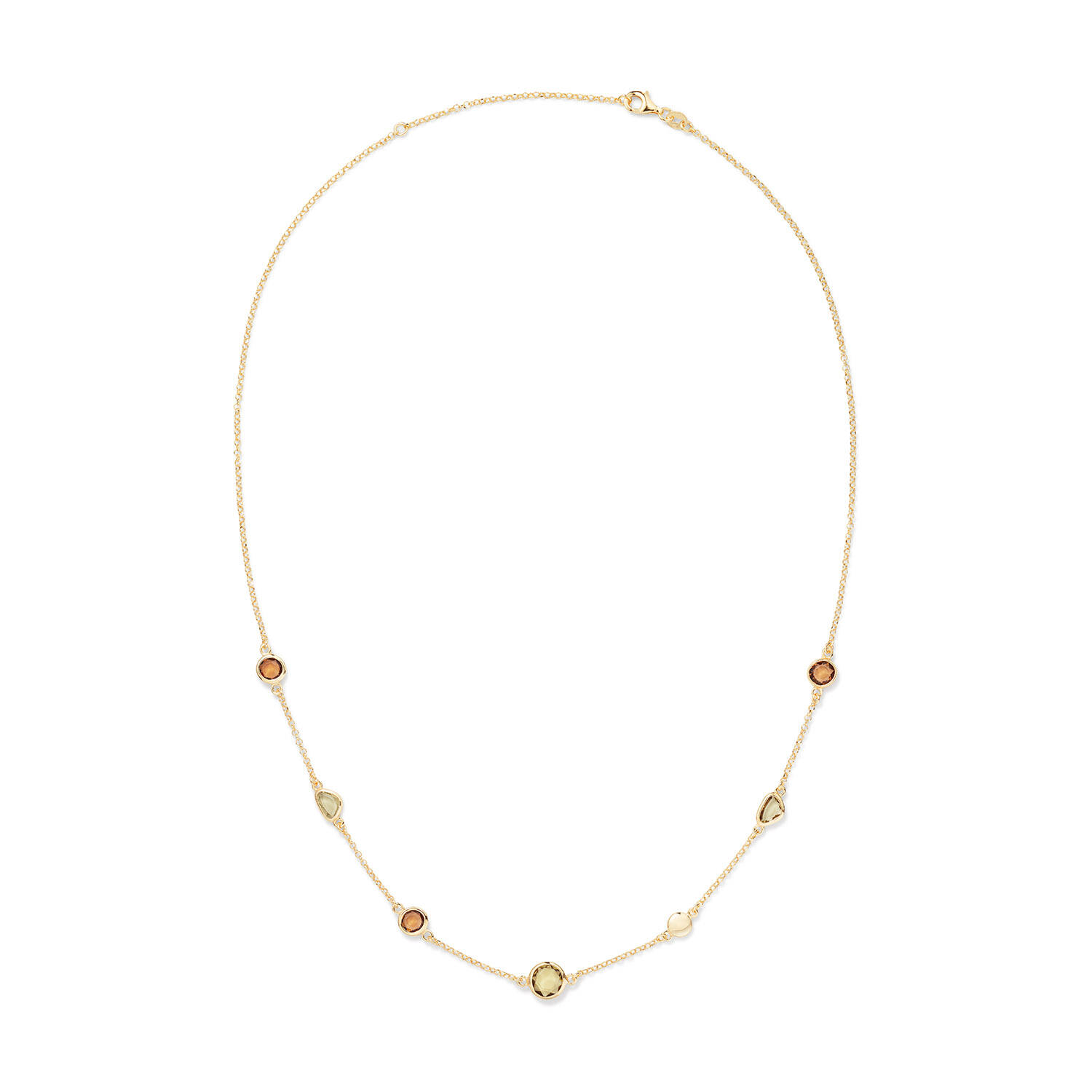  Necklaces with pendant - Jasseron - Goldplated - 55cm Colors from Nature - 