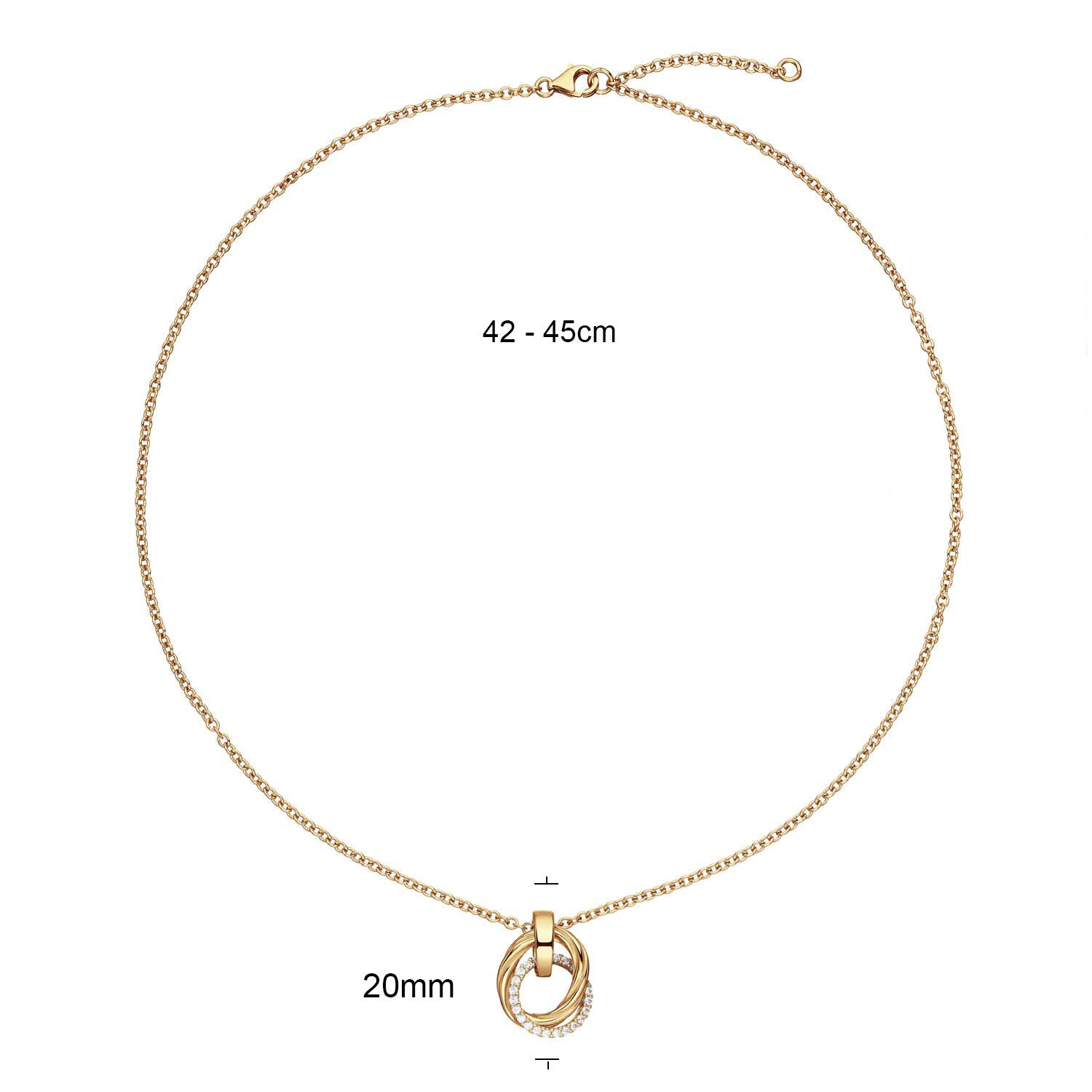 Necklace - Round - Anchor - Goldplated - 45cm Chunky Chic - 