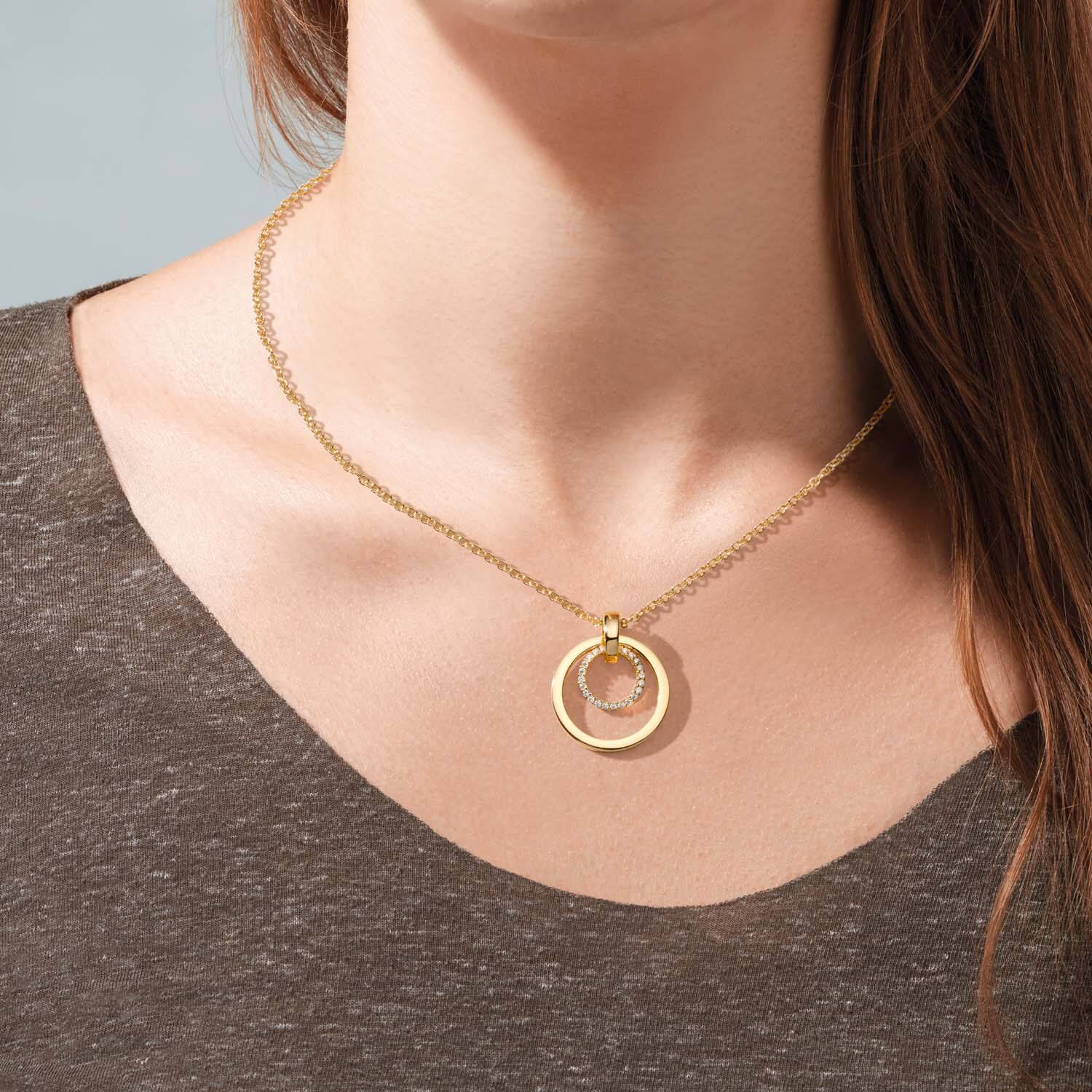  Necklace - Round - Anchor - Goldplated - 45cm Chunky Chic - 