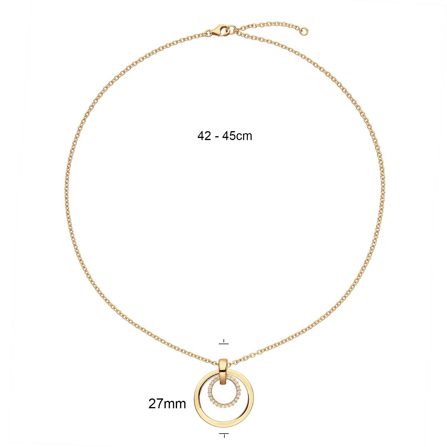  Necklace - Round - Anchor - Goldplated - 45cm Chunky Chic - 