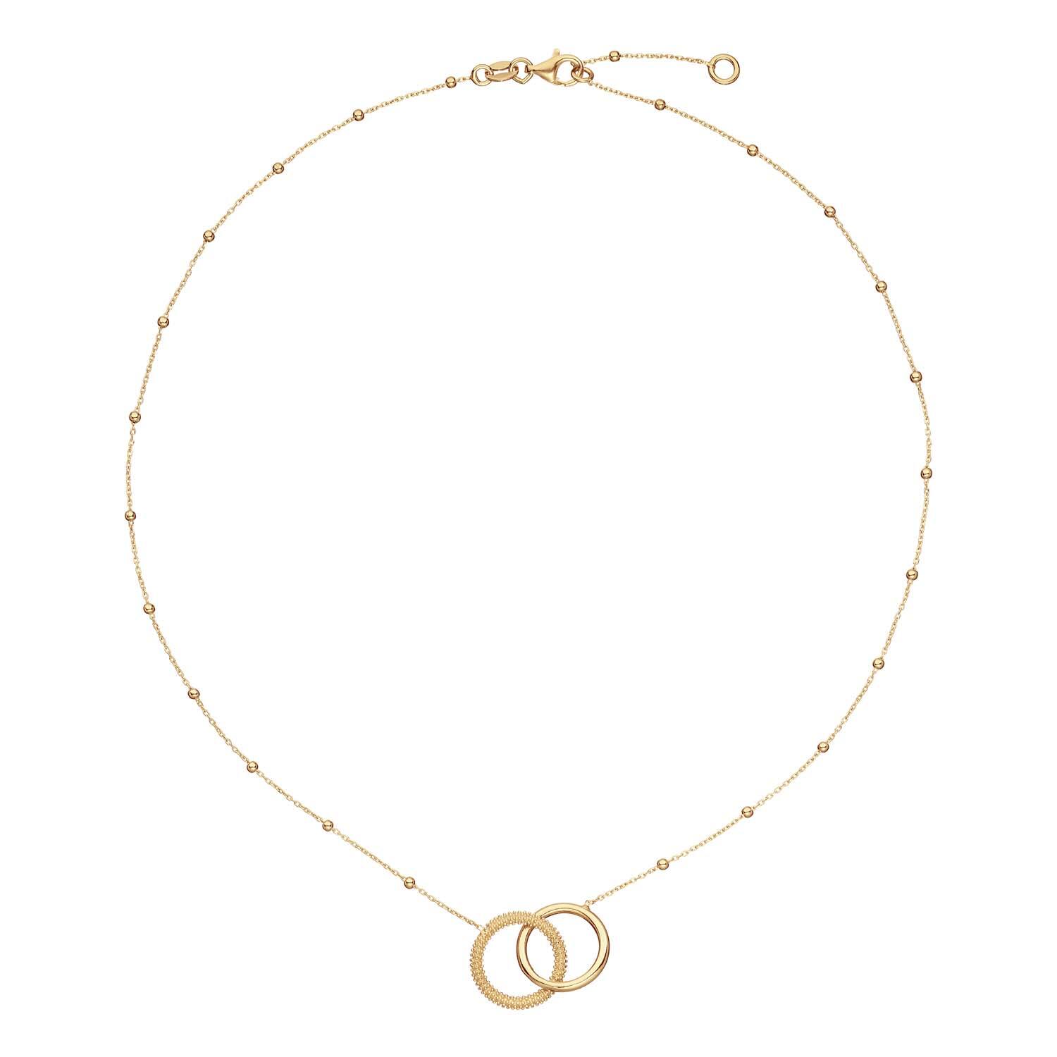  Necklace - Round - Anchor - Goldplated - 45cm