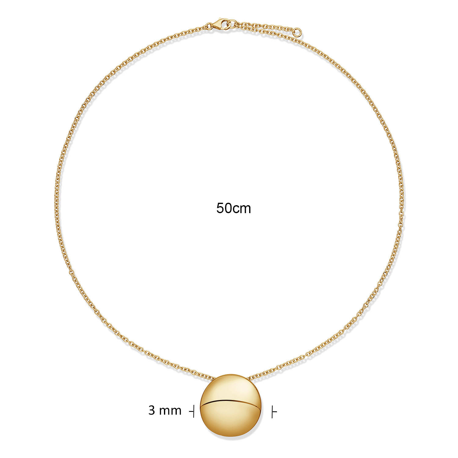  Collier - Rond - Argent doré - 50cm Chunky Chic - 
