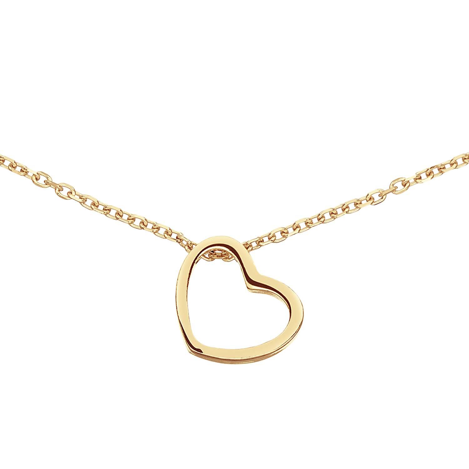  Necklaces with pendant - Heart - Anchor - Goldplated - 45cm