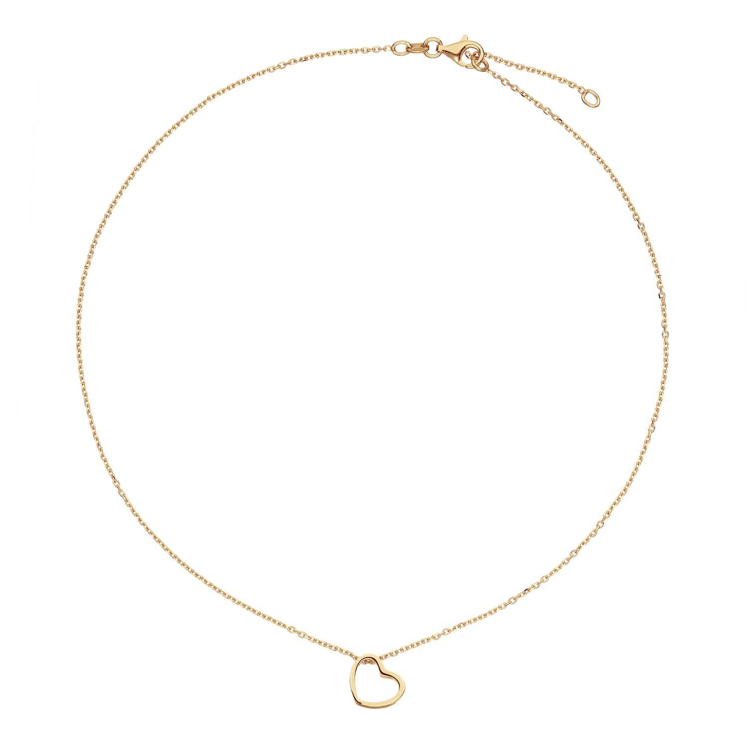  Necklaces with pendant - Heart - Anchor - Goldplated - 45cm