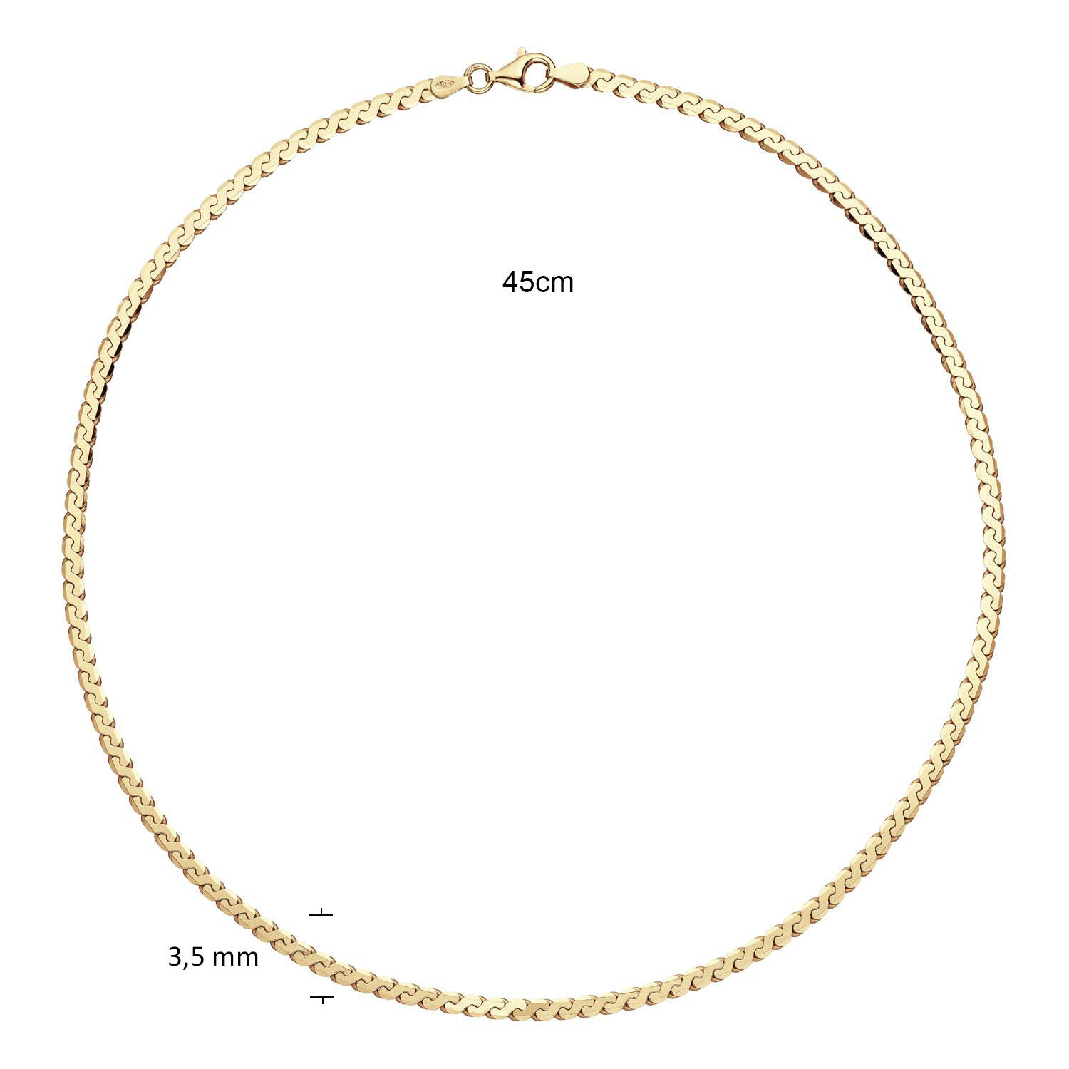  Necklaces with pendant - Fantasy link - Goldplated - 45cm