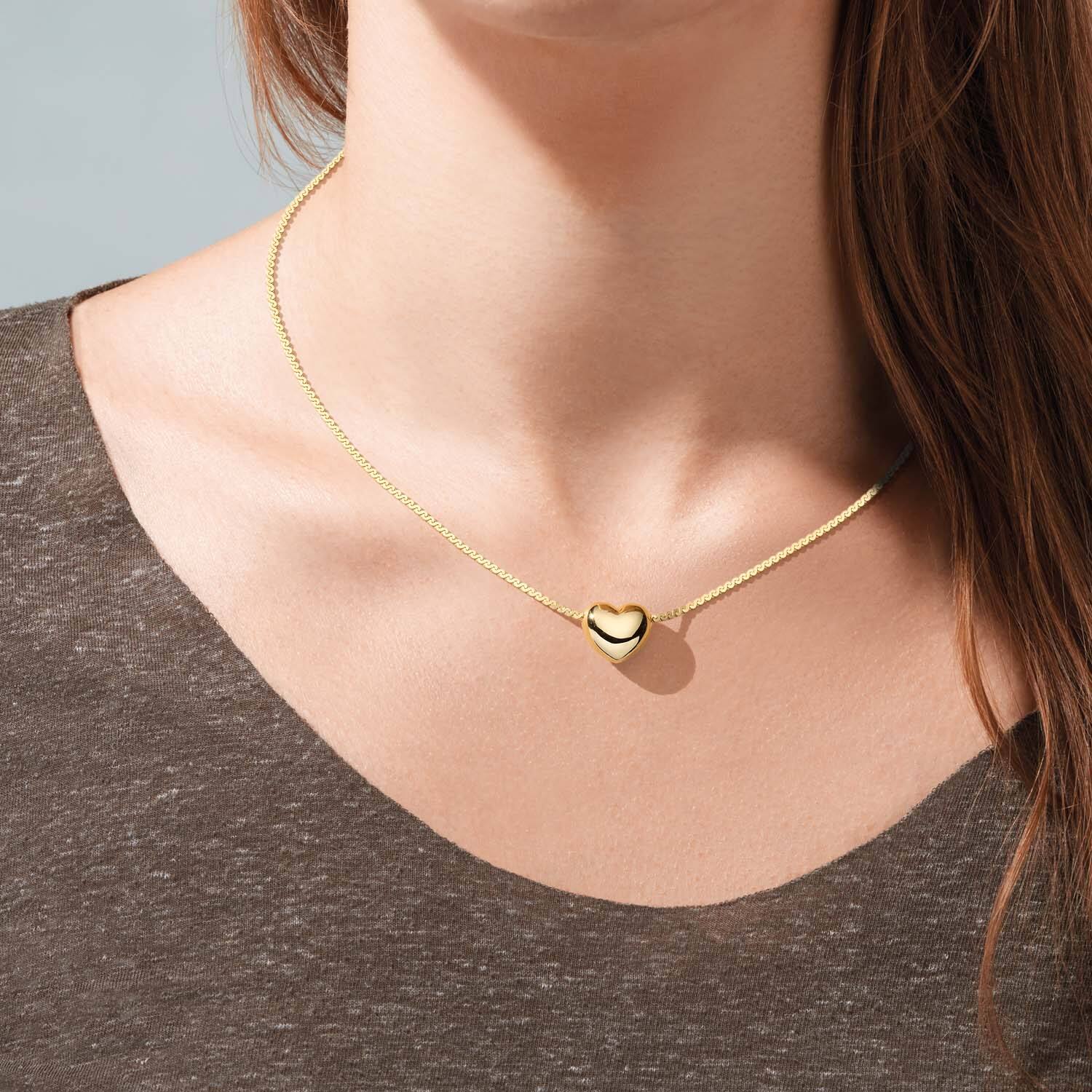  Necklaces with pendant - Heart - Fantasy link - Goldplated - 45cm