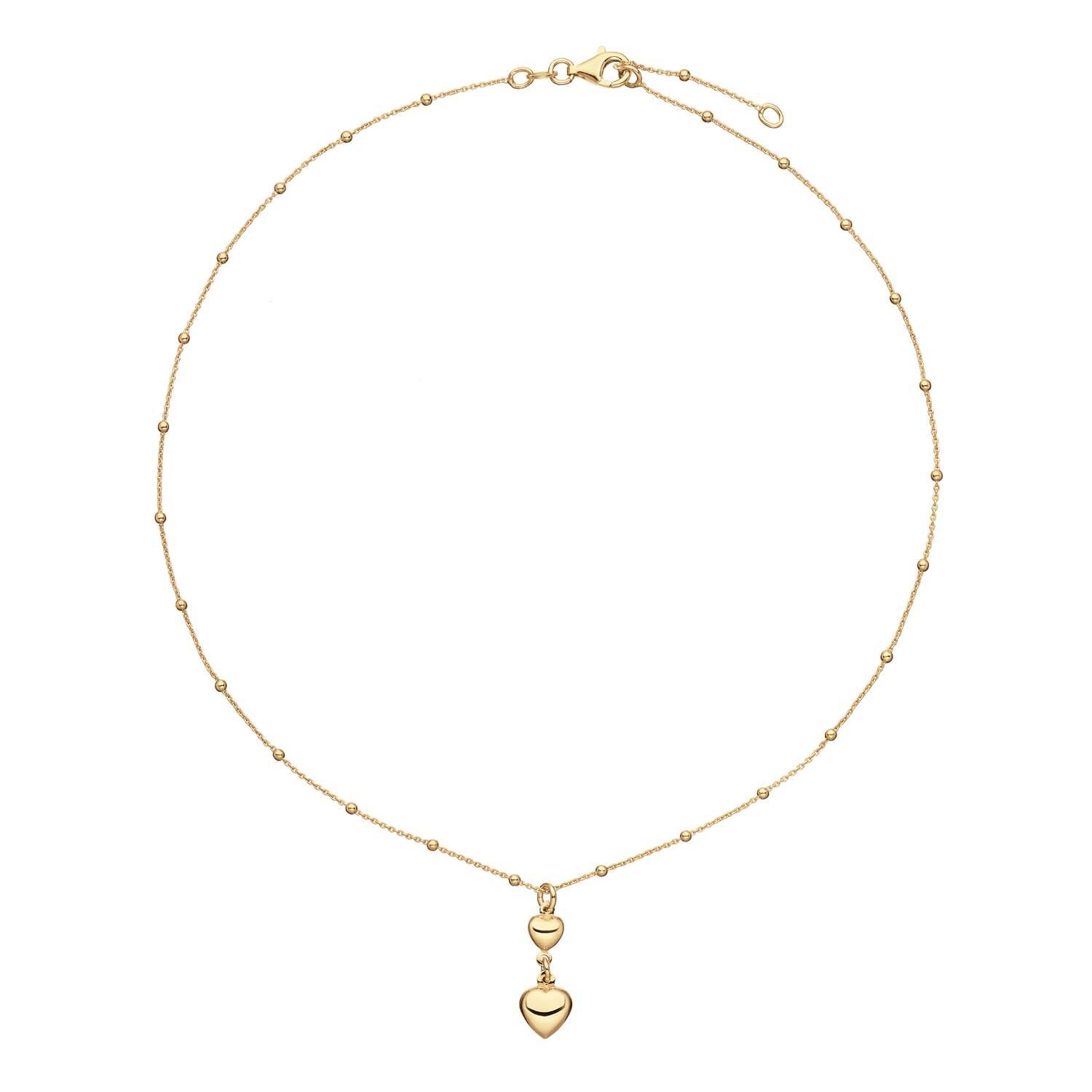  Necklaces with pendant - Heart - Anchor - Goldplated - 45cm