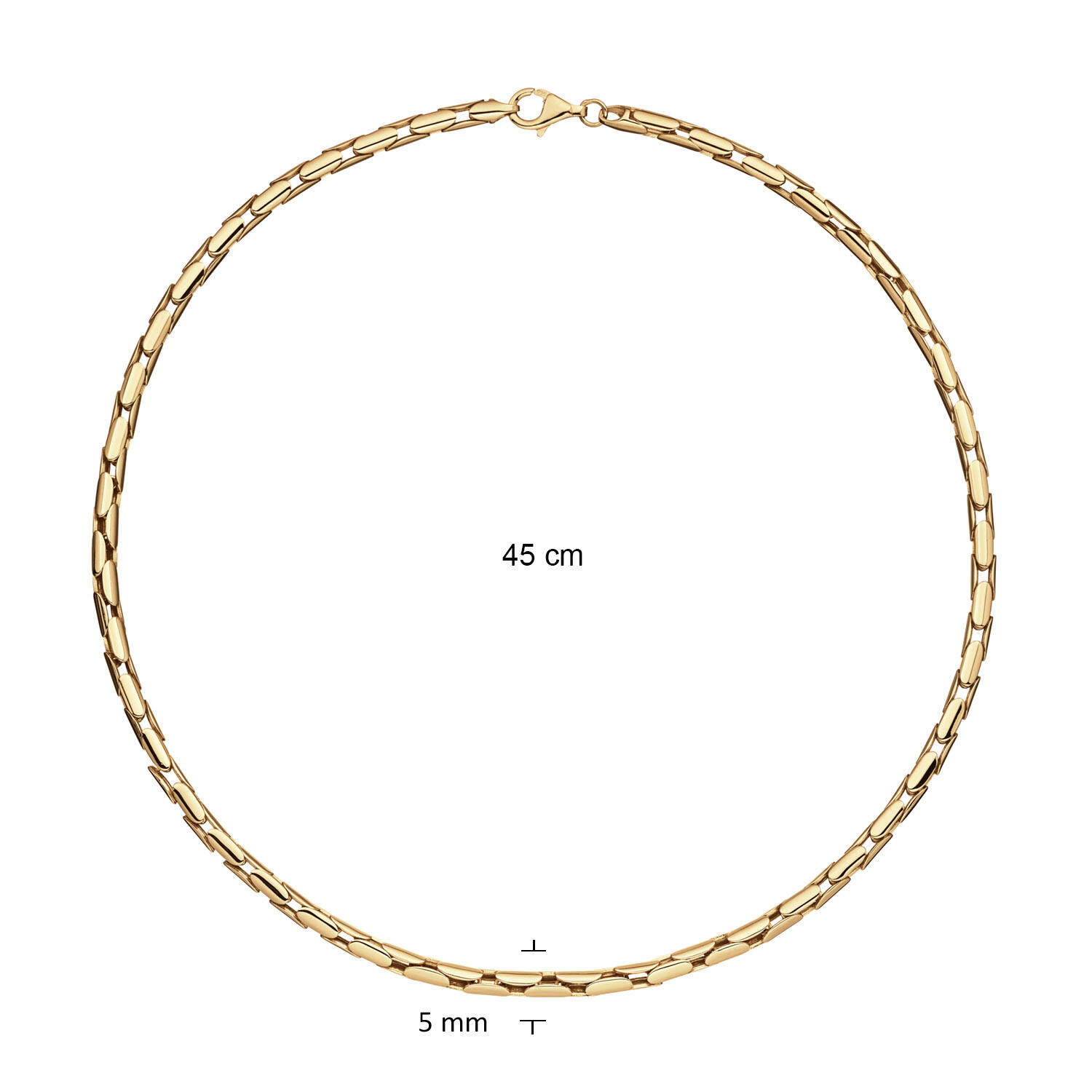  Link necklaces - Palmier, Foxtail - Silver - 45cm