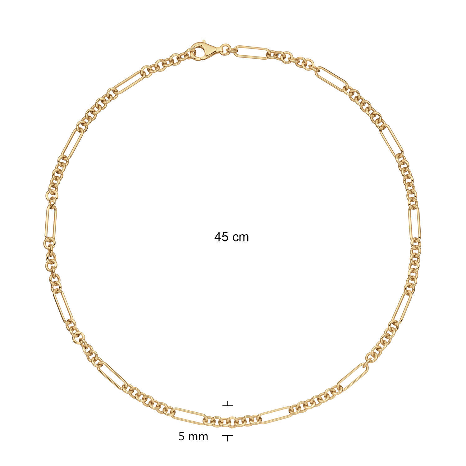  Schakelcollier - Jasseron - Zilver - 45cm