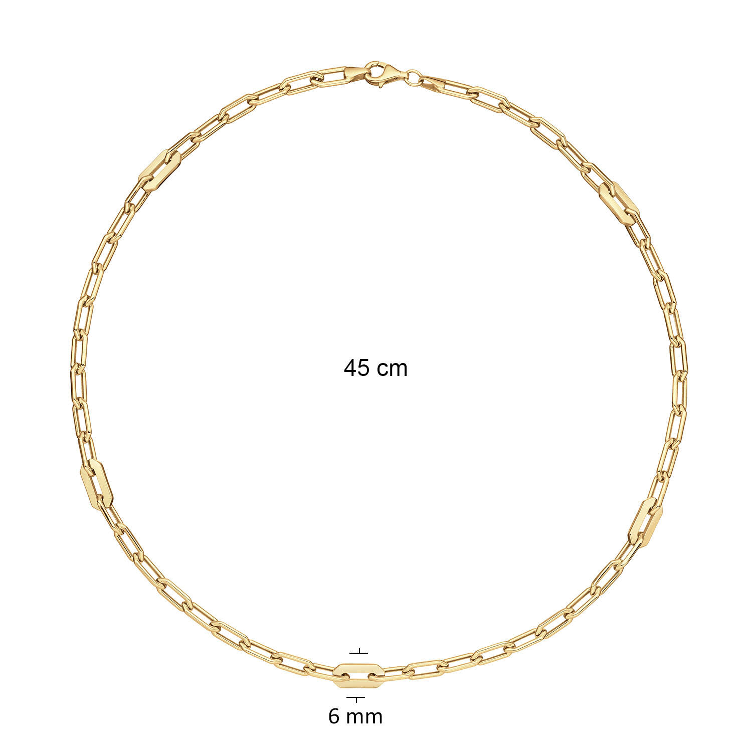  Schakelcollier - Anker - Zilver - 45cm