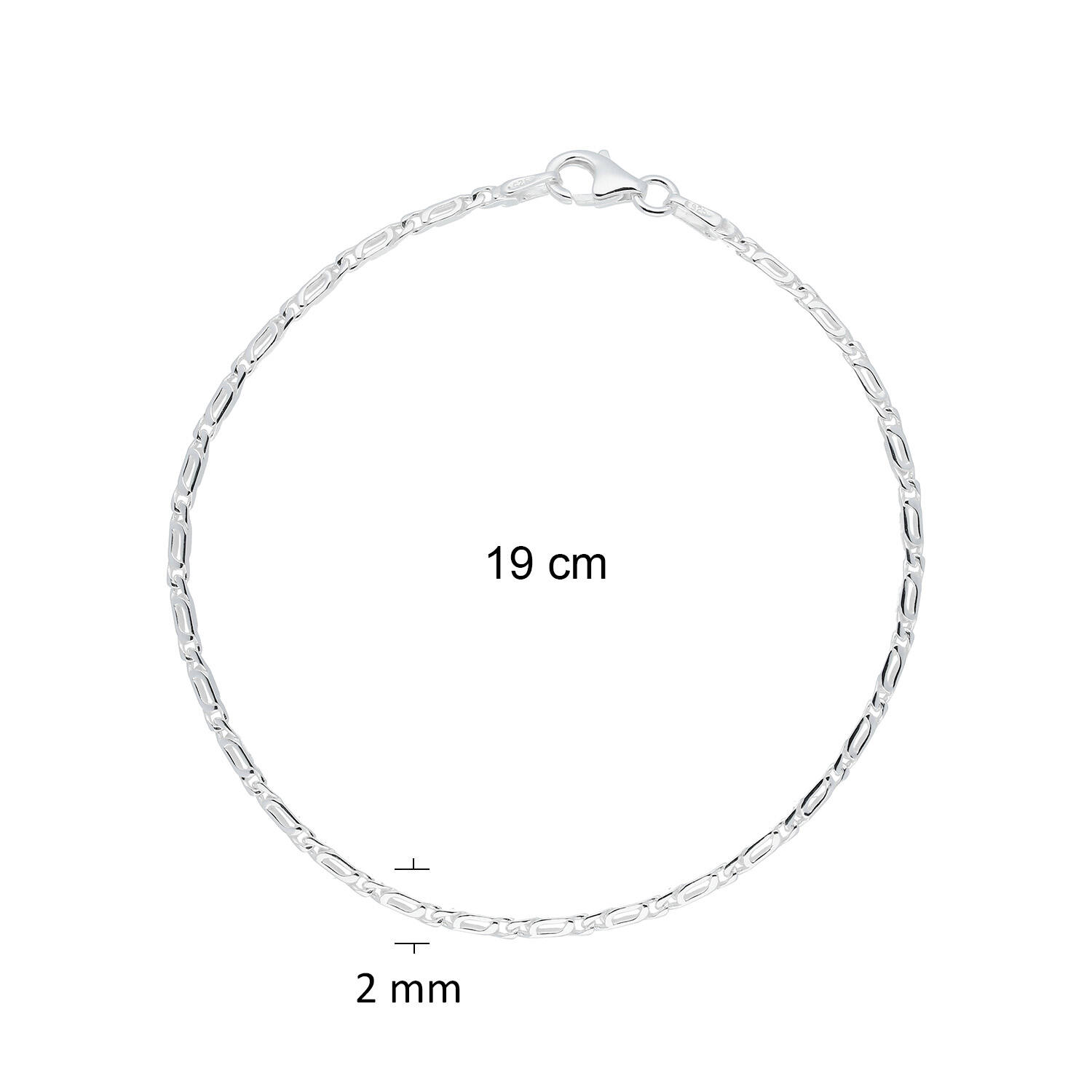  Gliederarmbänder - Fantasieglied - Rund - 1.8mm - 19cm