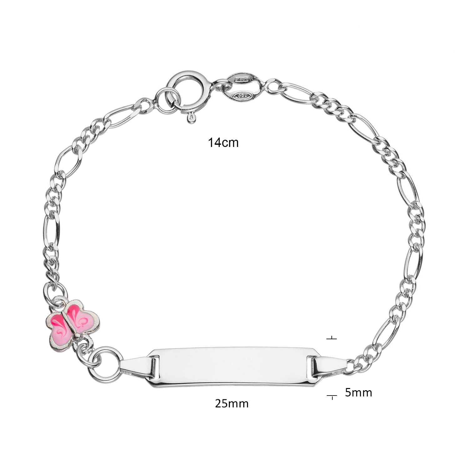  Link bracelets - Figaro - Vlinder - 25mm - 14cm