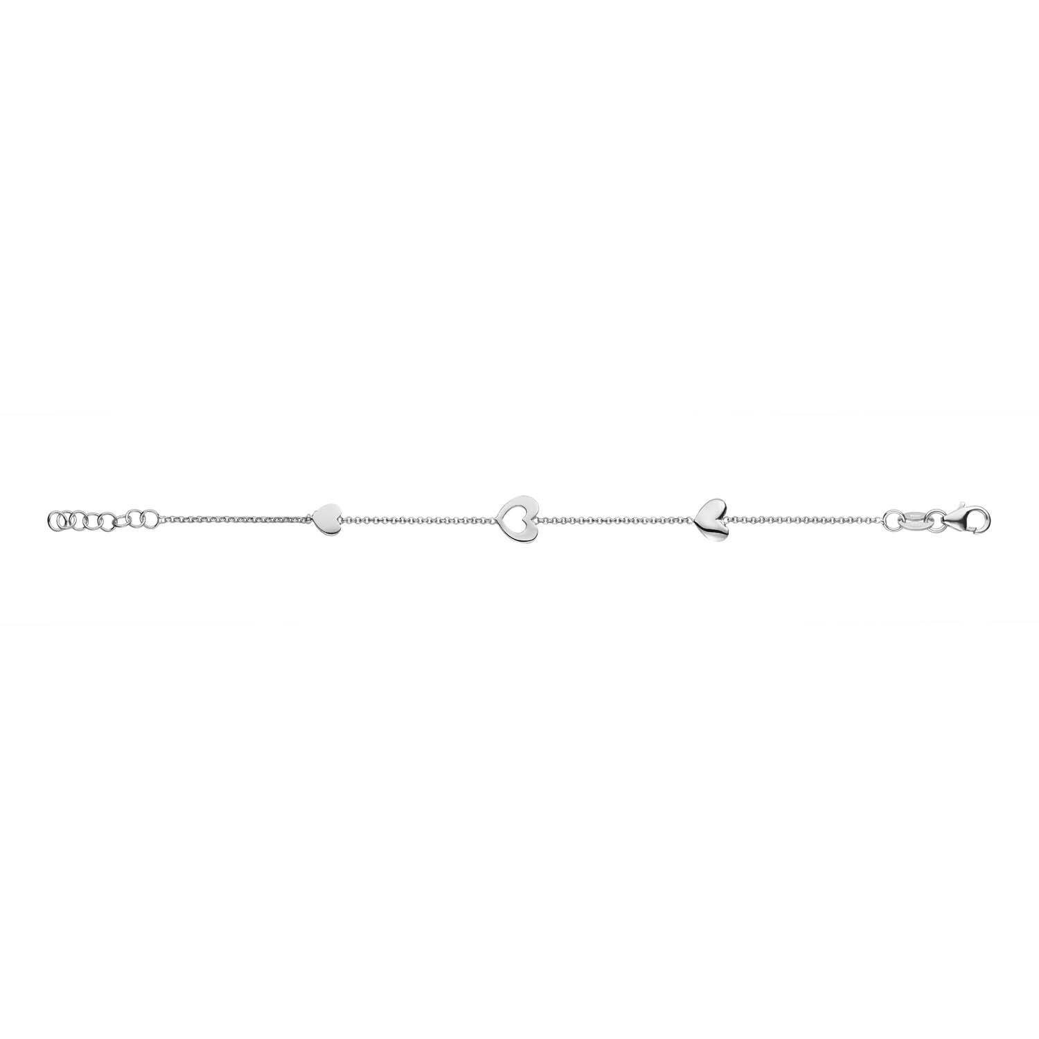  Gliederarmbänder - Jasseron - Herz - 6mm - 16cm