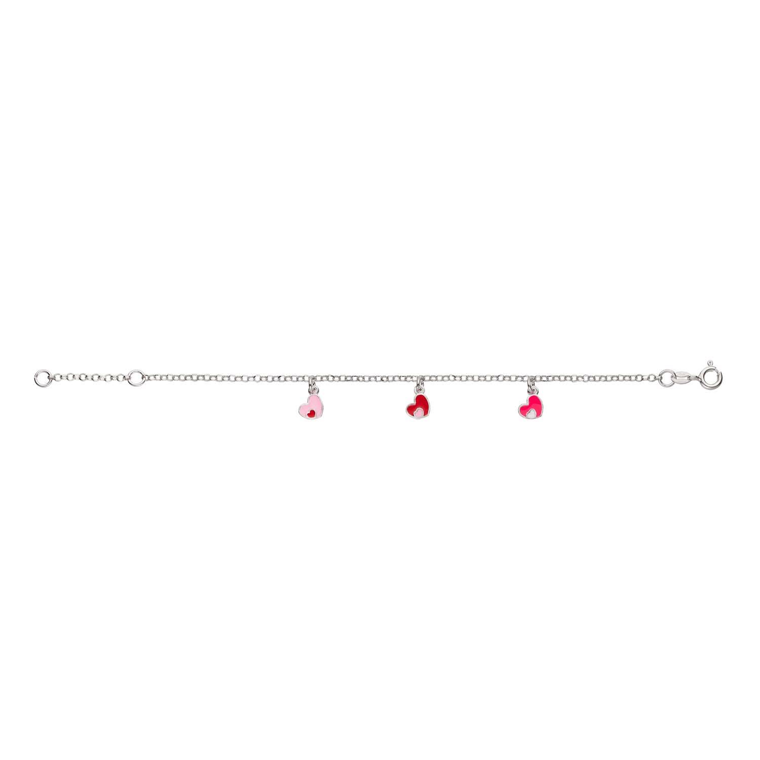  Gliederarmbänder - Jasseron - Herz - 3mm - 16cm