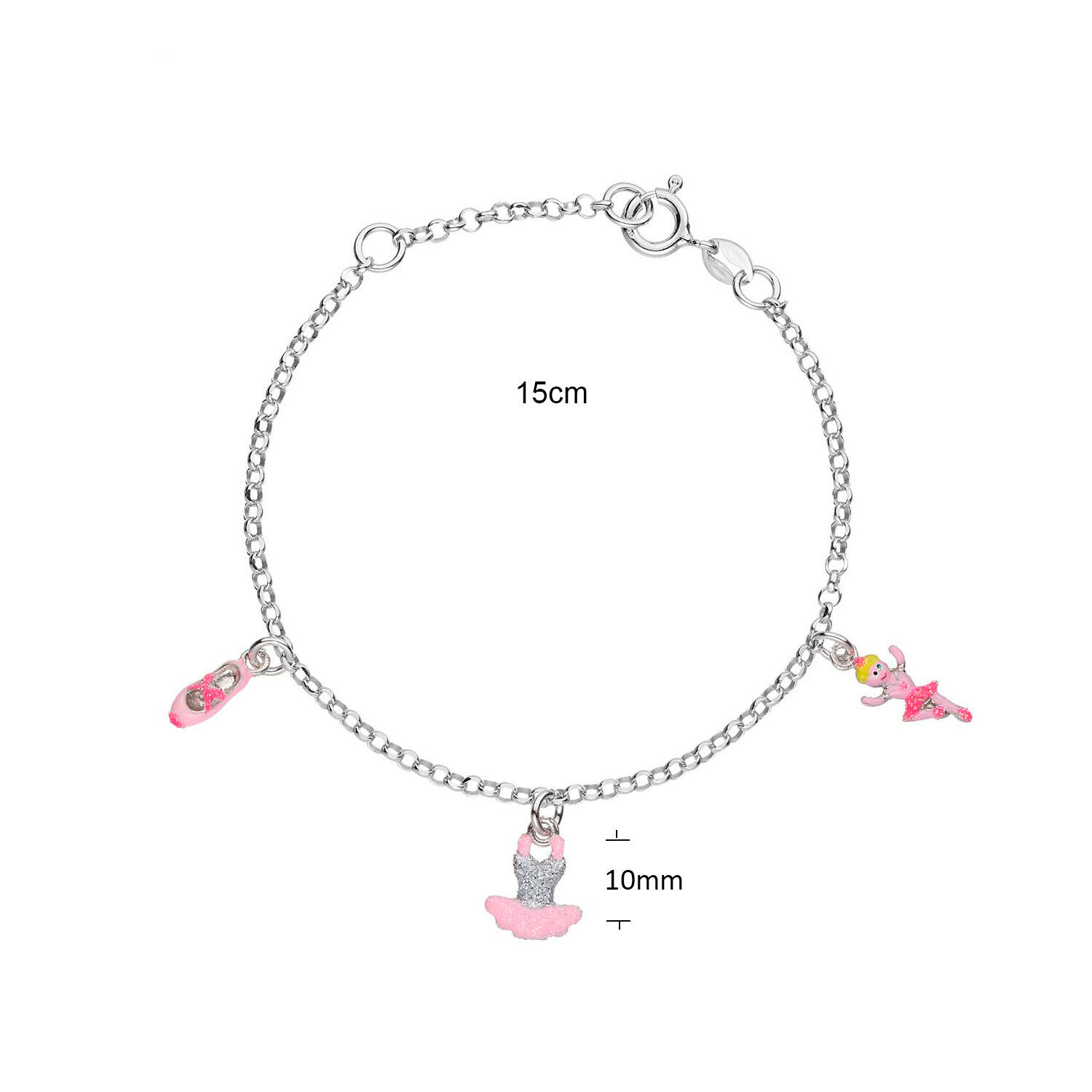  Bracelets à maillons - Jasseron - Fantasie - 3mm - 16cm