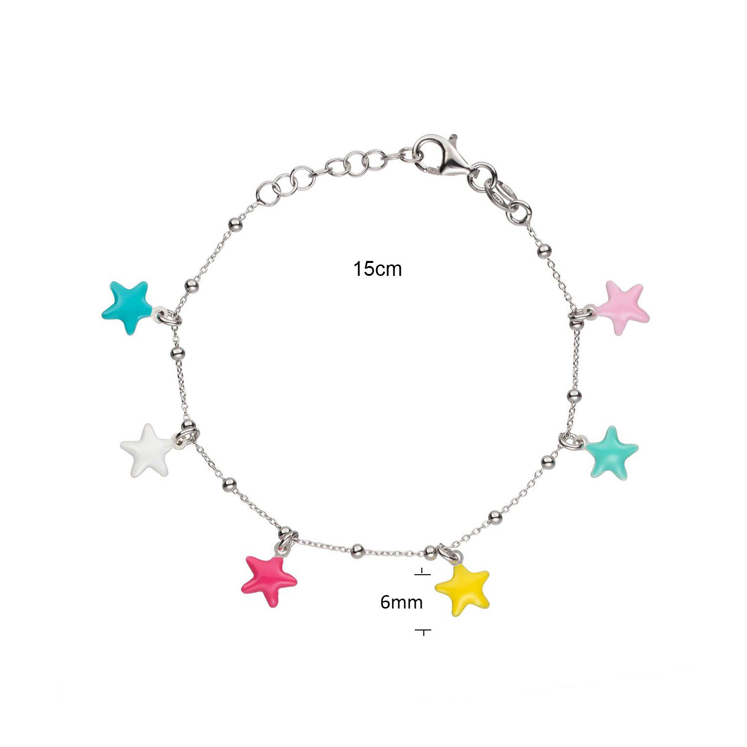  Link bracelets - Anchor - Star - 5mm - 16cm