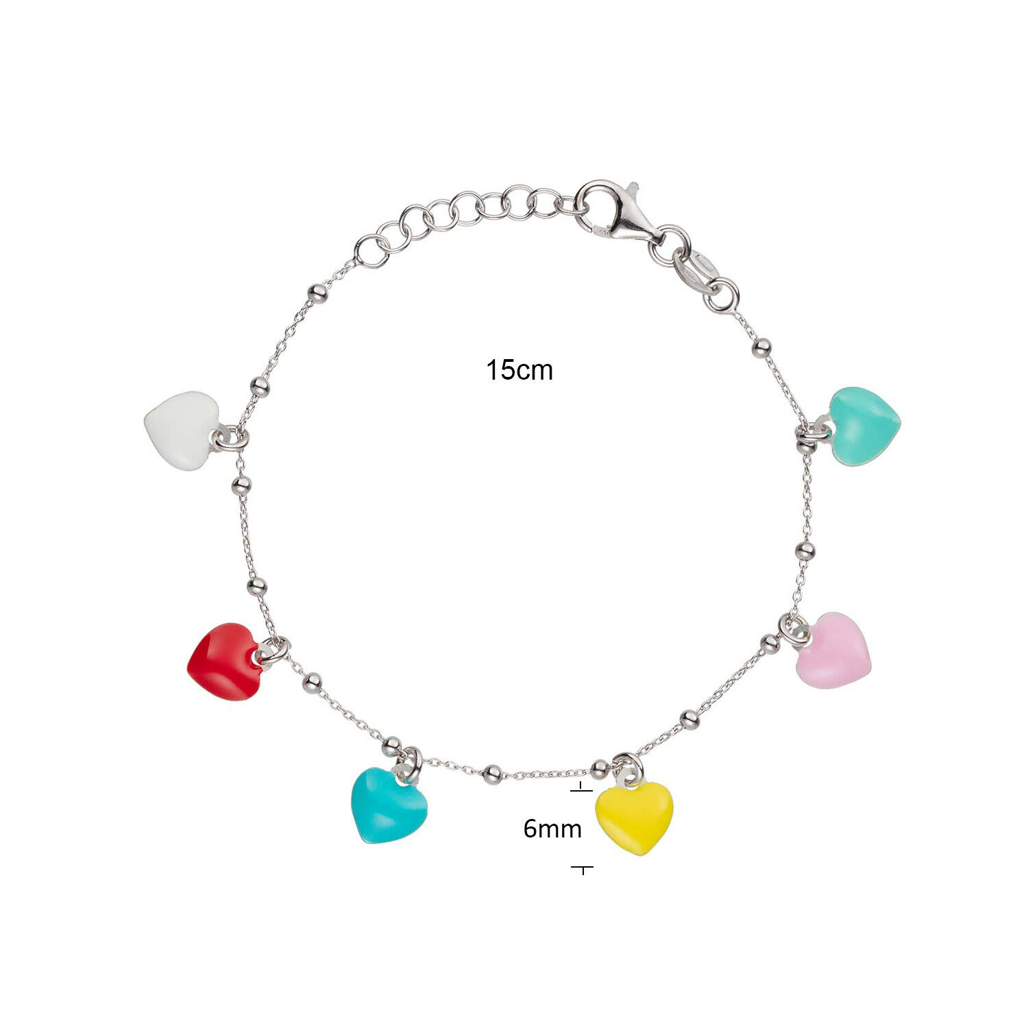  Link bracelets - Anchor - Heart - 4mm - 16cm