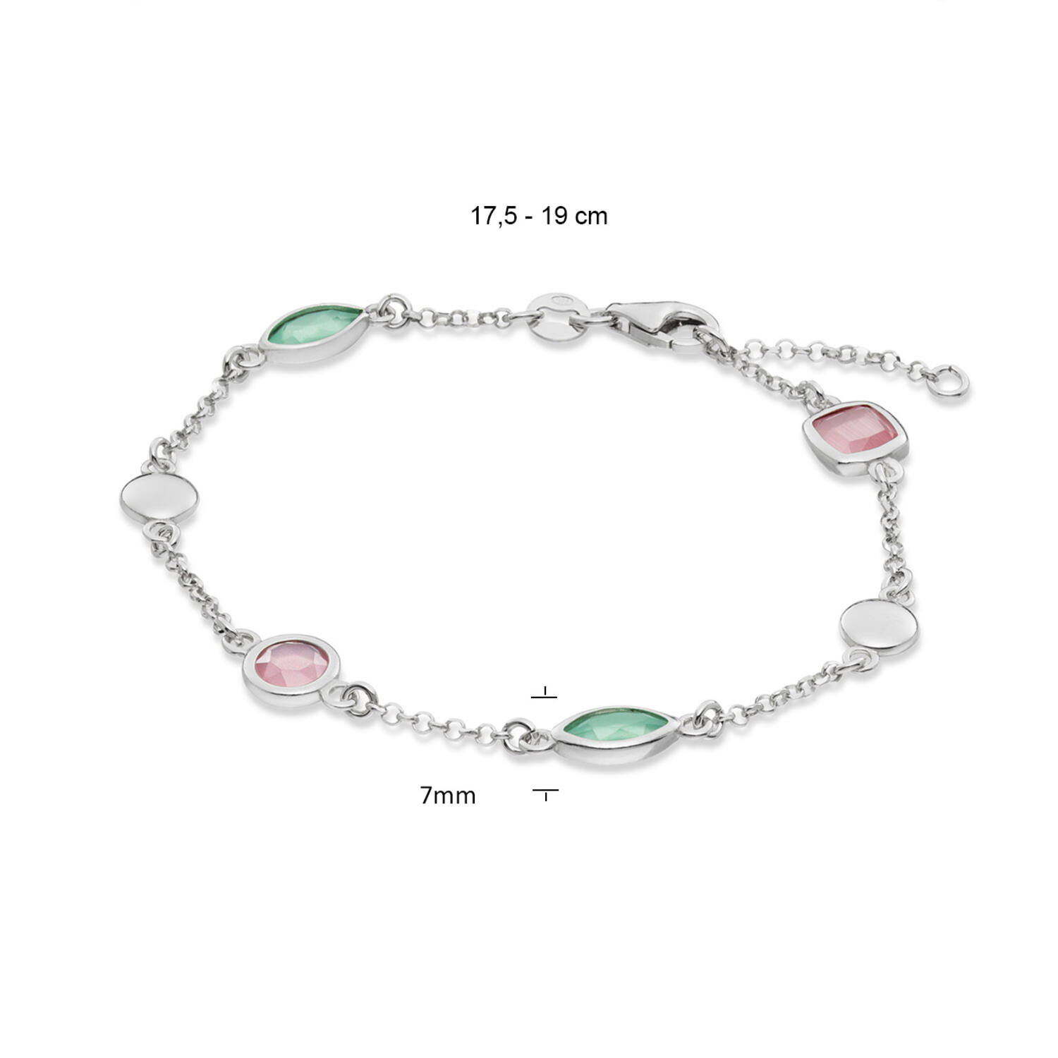  Link bracelets - Colors from Nature - Jasseron - Fantasie - 7mm - 19cm