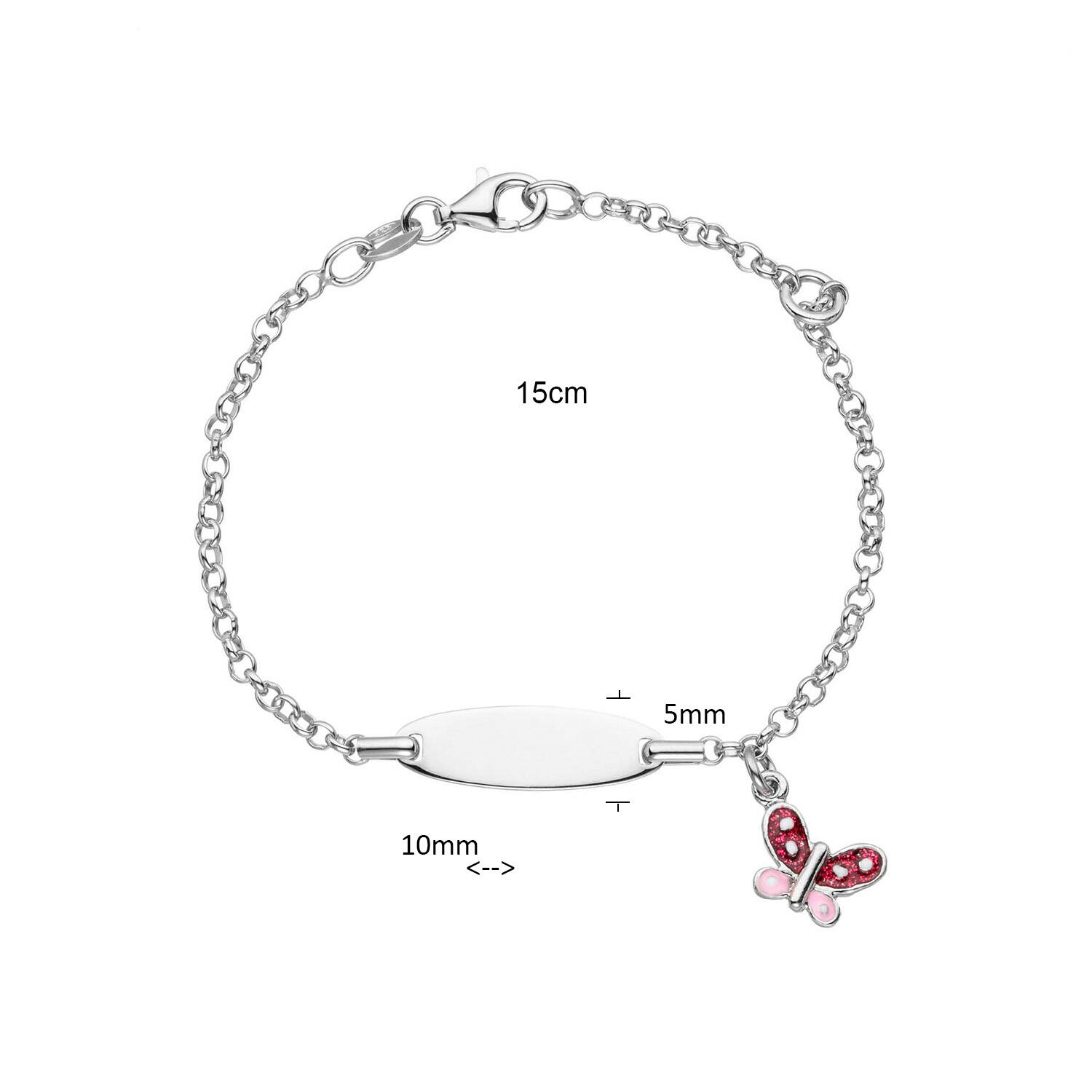  Gliederarmbänder - Jasseron - Vlinder - 5mm - 16cm