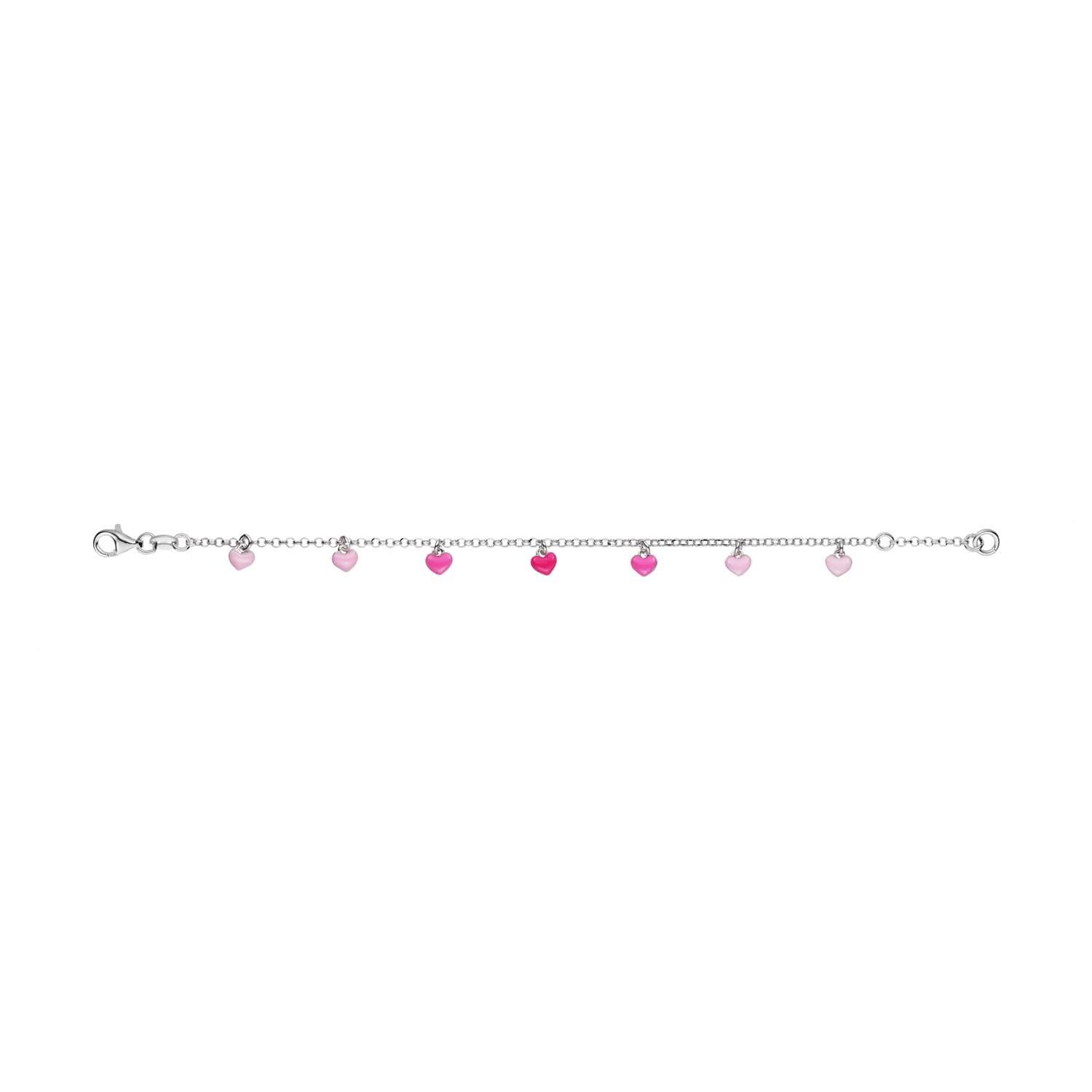  Link bracelets - Jasseron - Heart - 4mm - 16cm