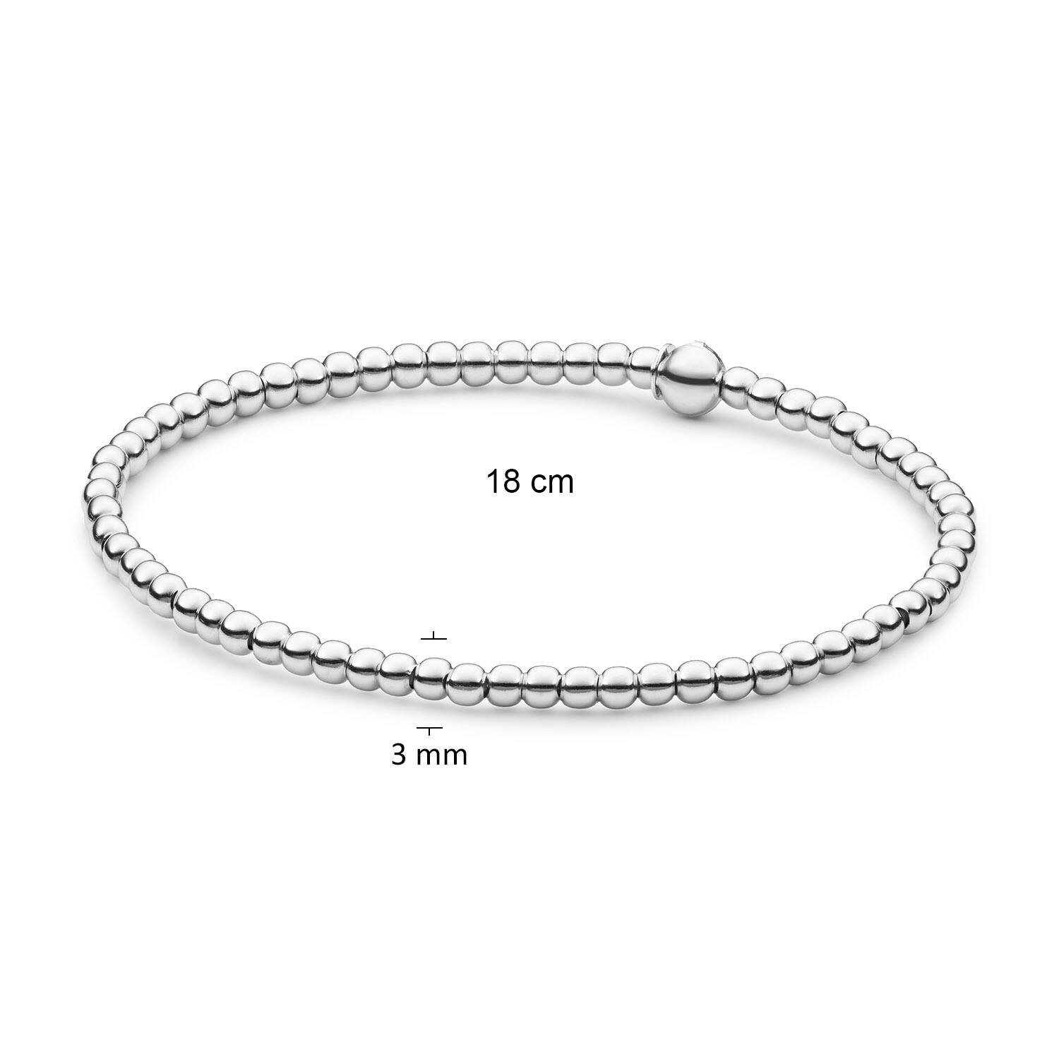 Bead bracelets - Round - 3mm - 18cm