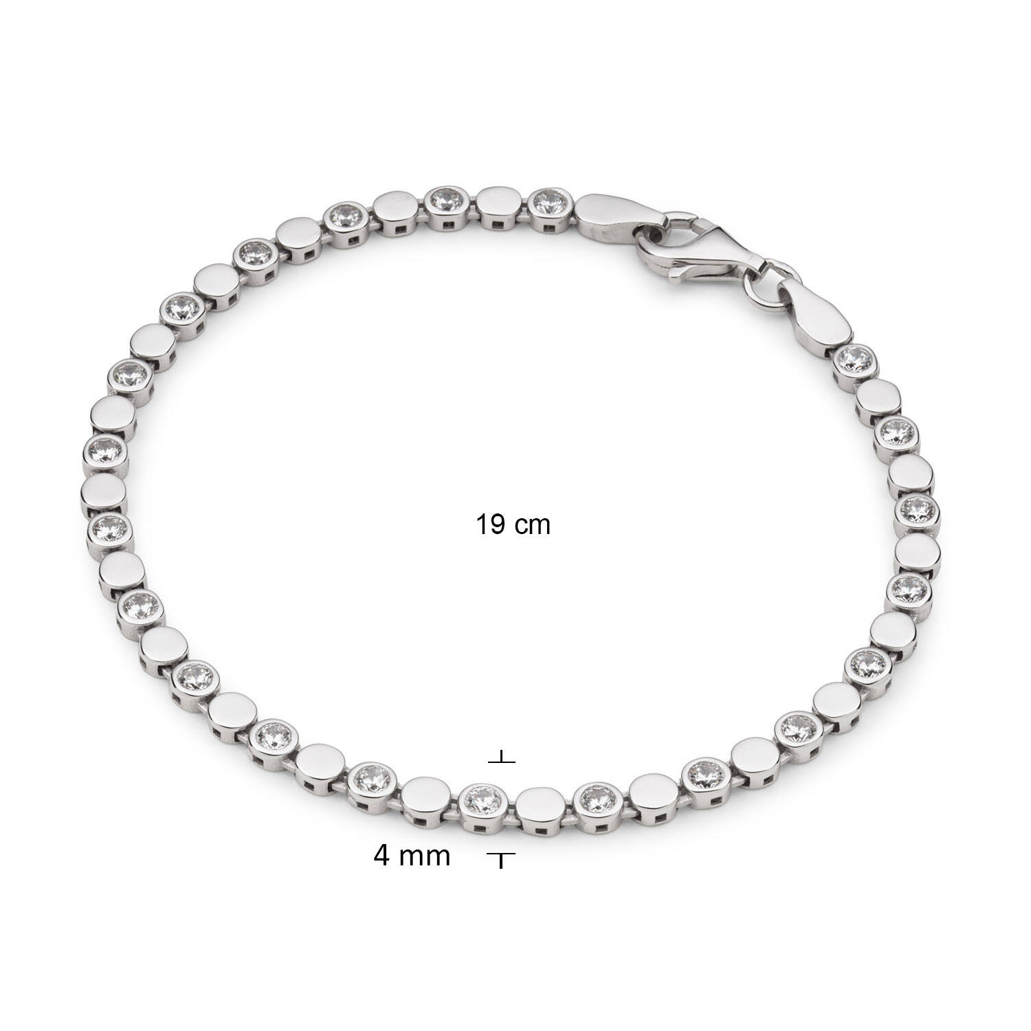  Tennisarmbänder - Fantasieglied - 4mm - 19cm