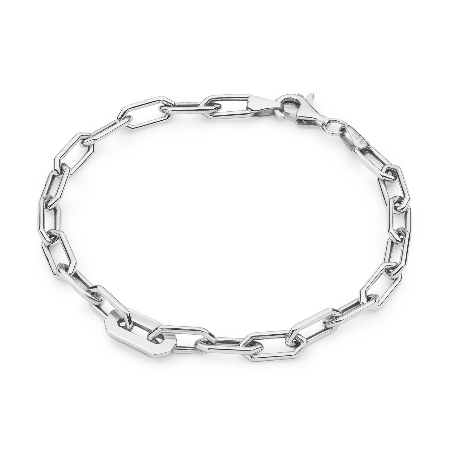  Bracelets à maillons - Trombone - 6mm - 19cm