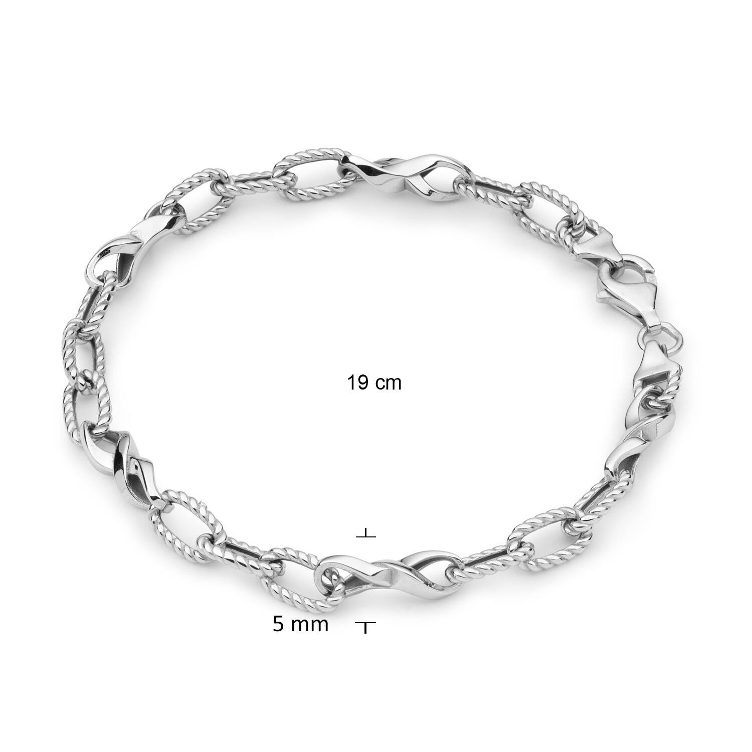  Bracelets à maillons - Ancre - 5mm - 19cm
