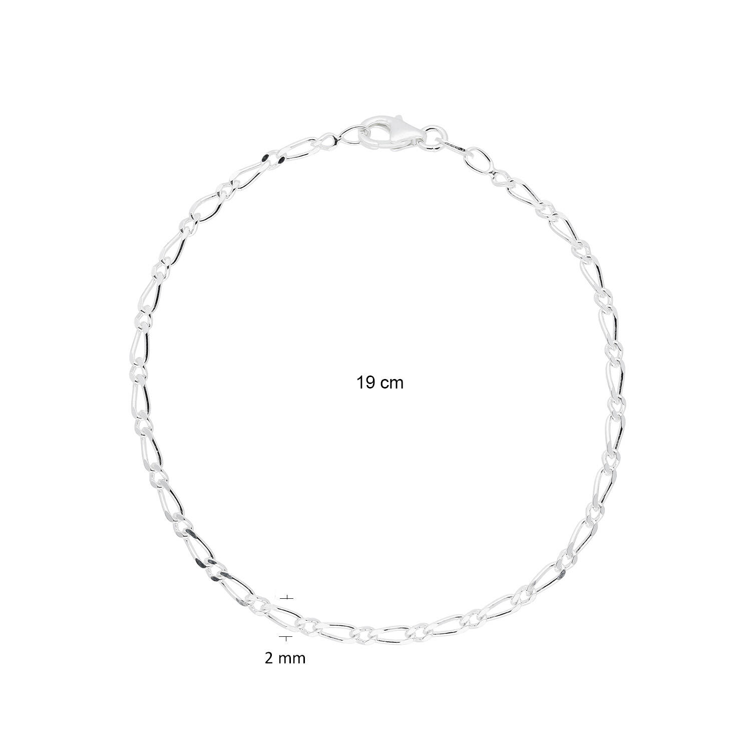  Bracelets à maillons - Figaro - 2.3mm - 19cm