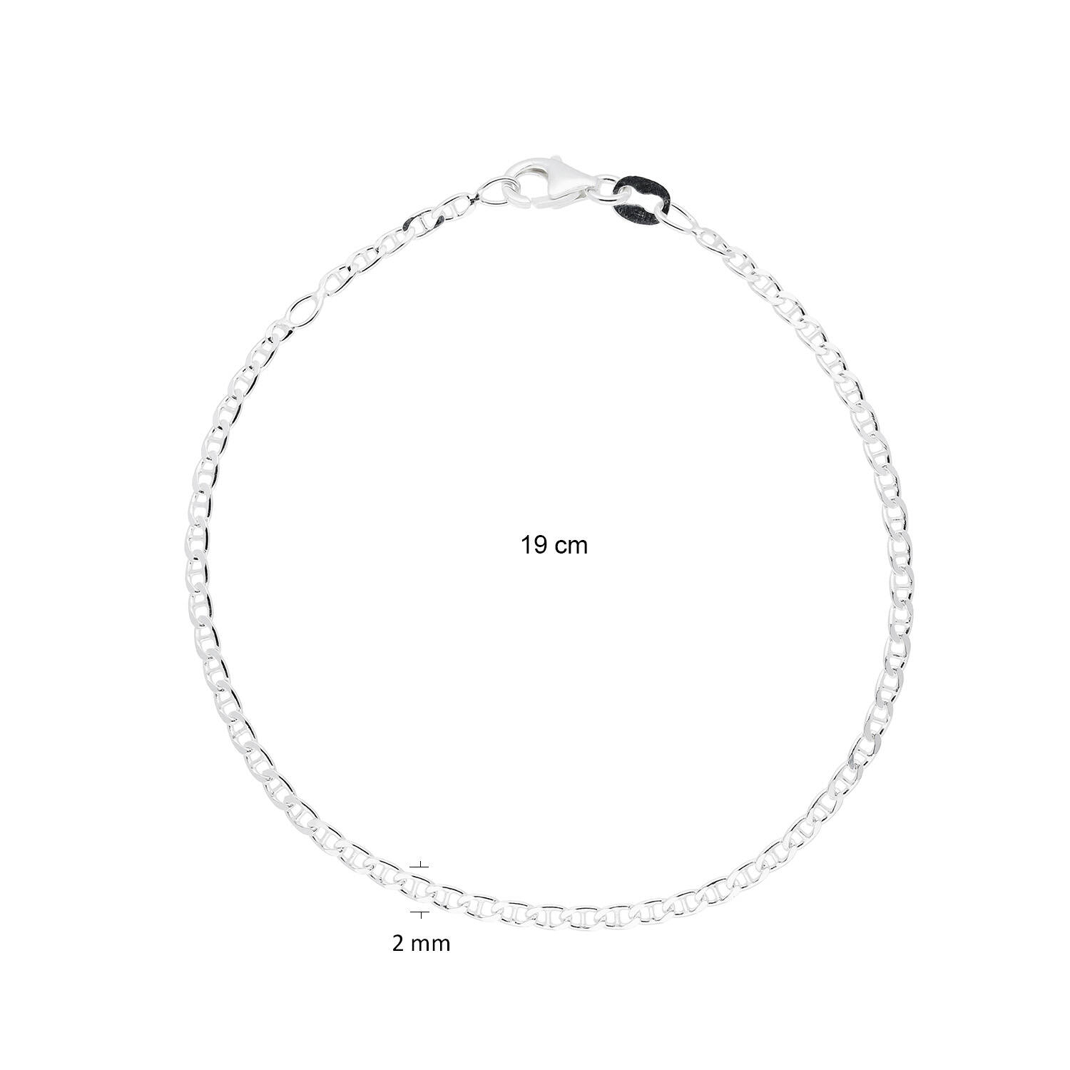  Bracelets à maillons - Ancre - 2.4mm - 19cm